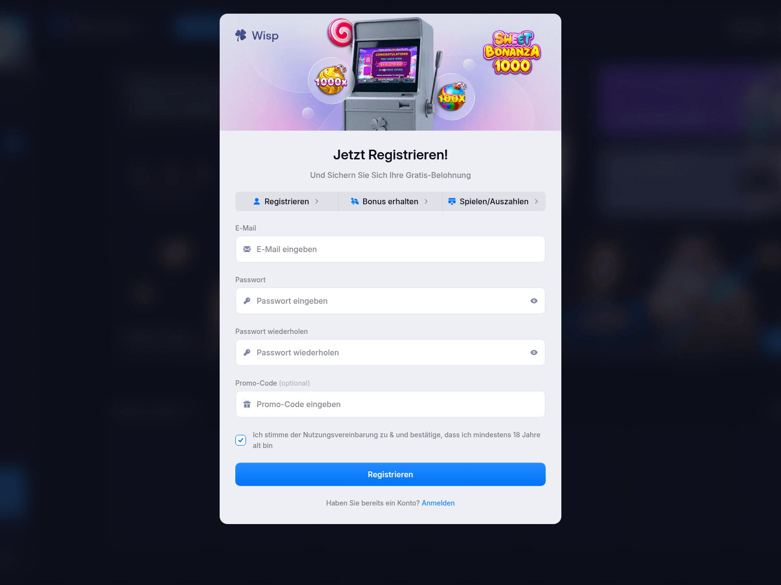 Screenshot of wisp.casino