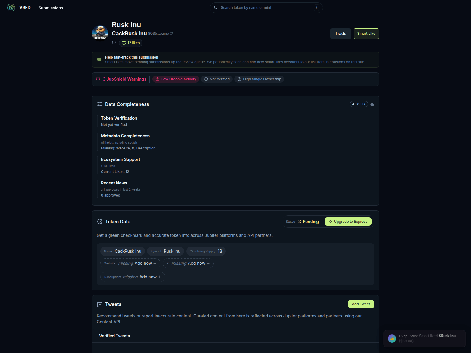 Screenshot of jupiter-verify.xyz