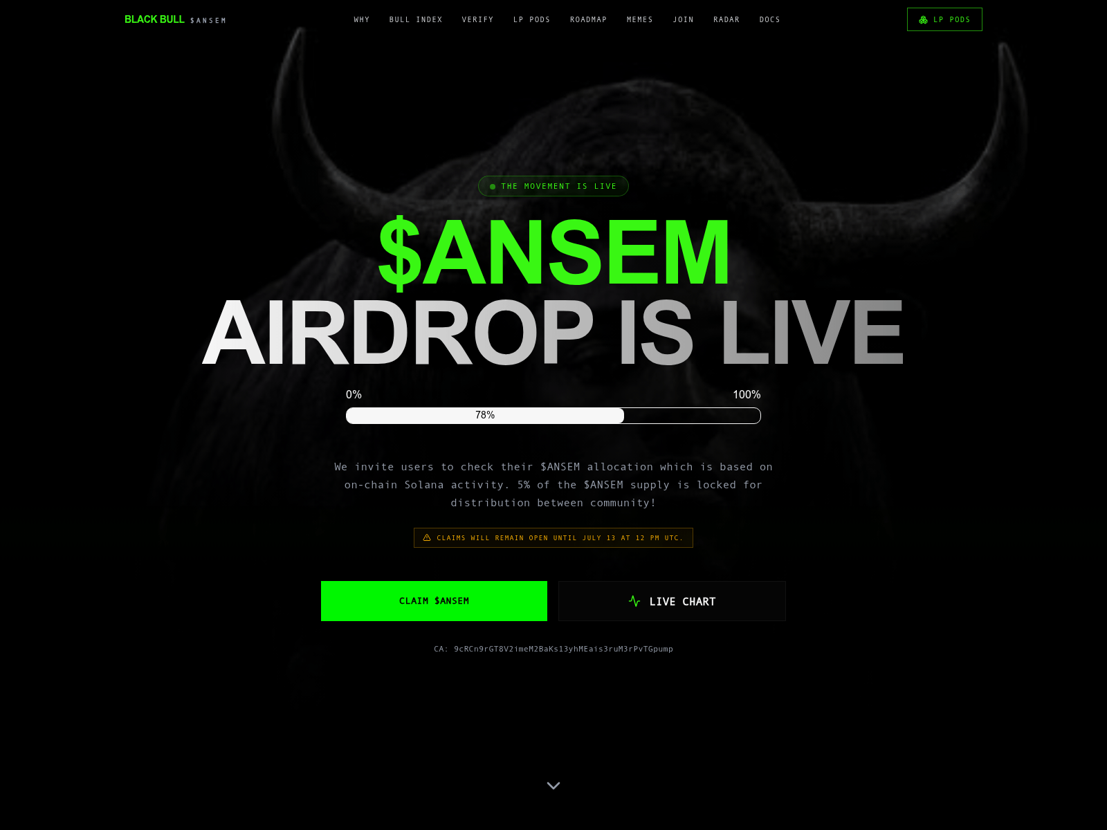 Screenshot of theblackbullrunner.com