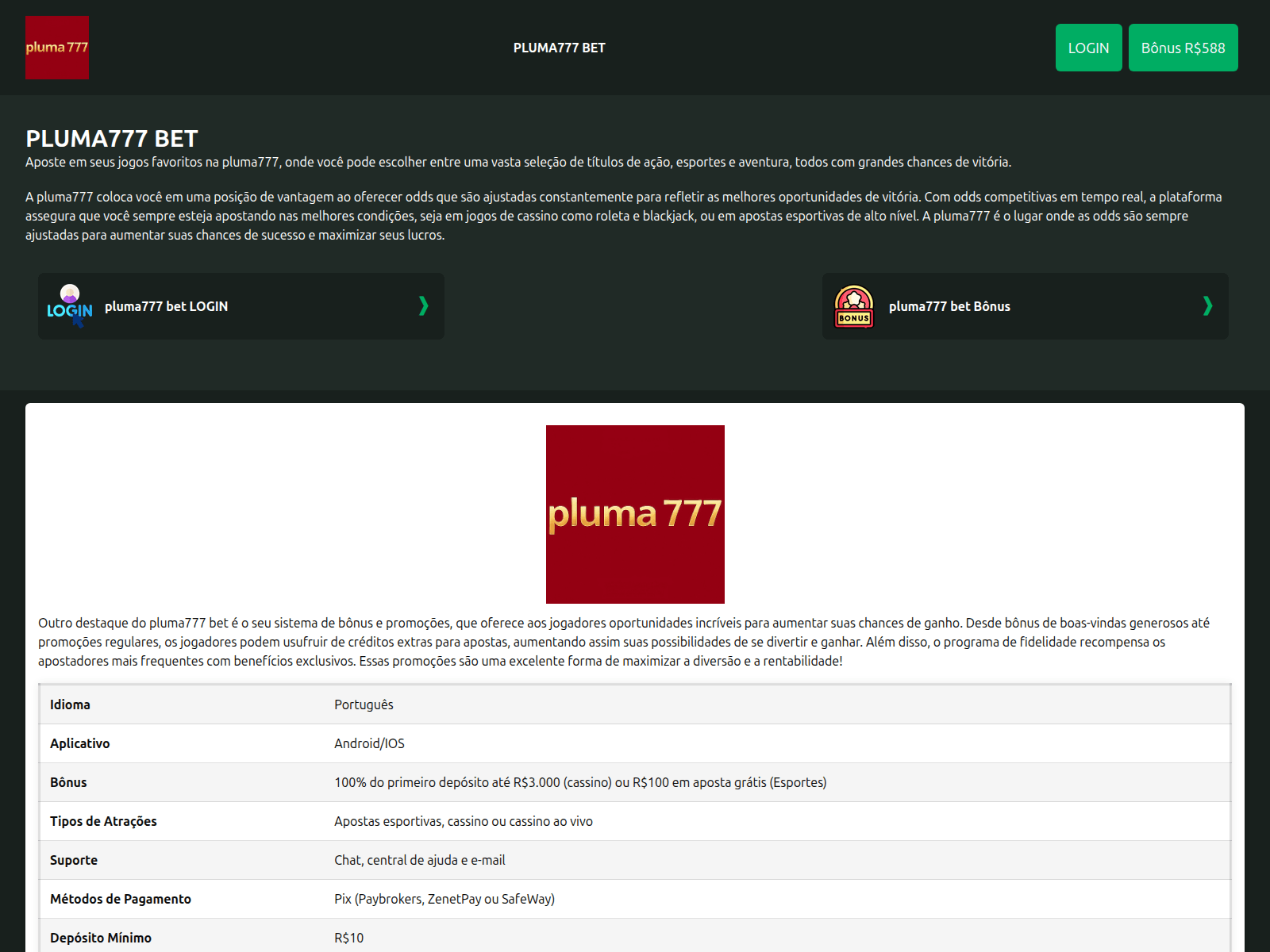 Screenshot of pluma777-app.com