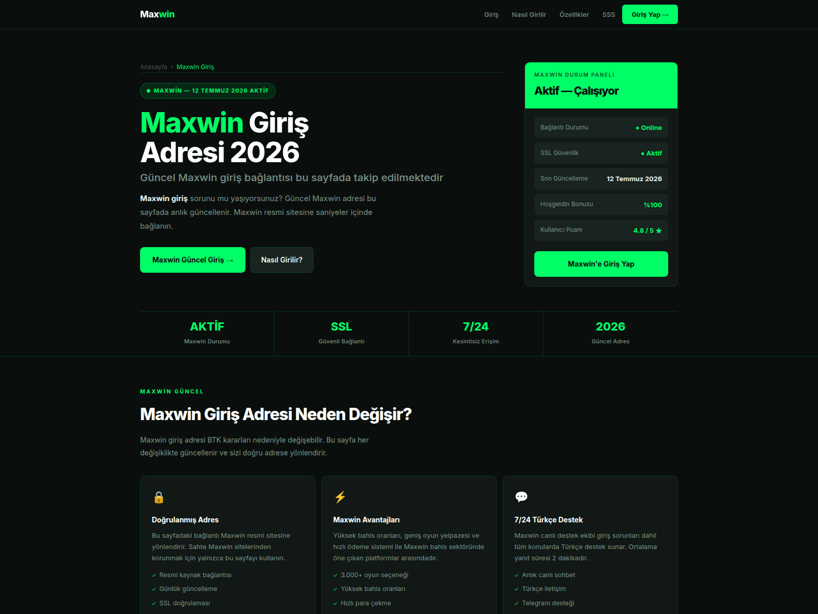 Screenshot of giris.maxwin-sabitine.com