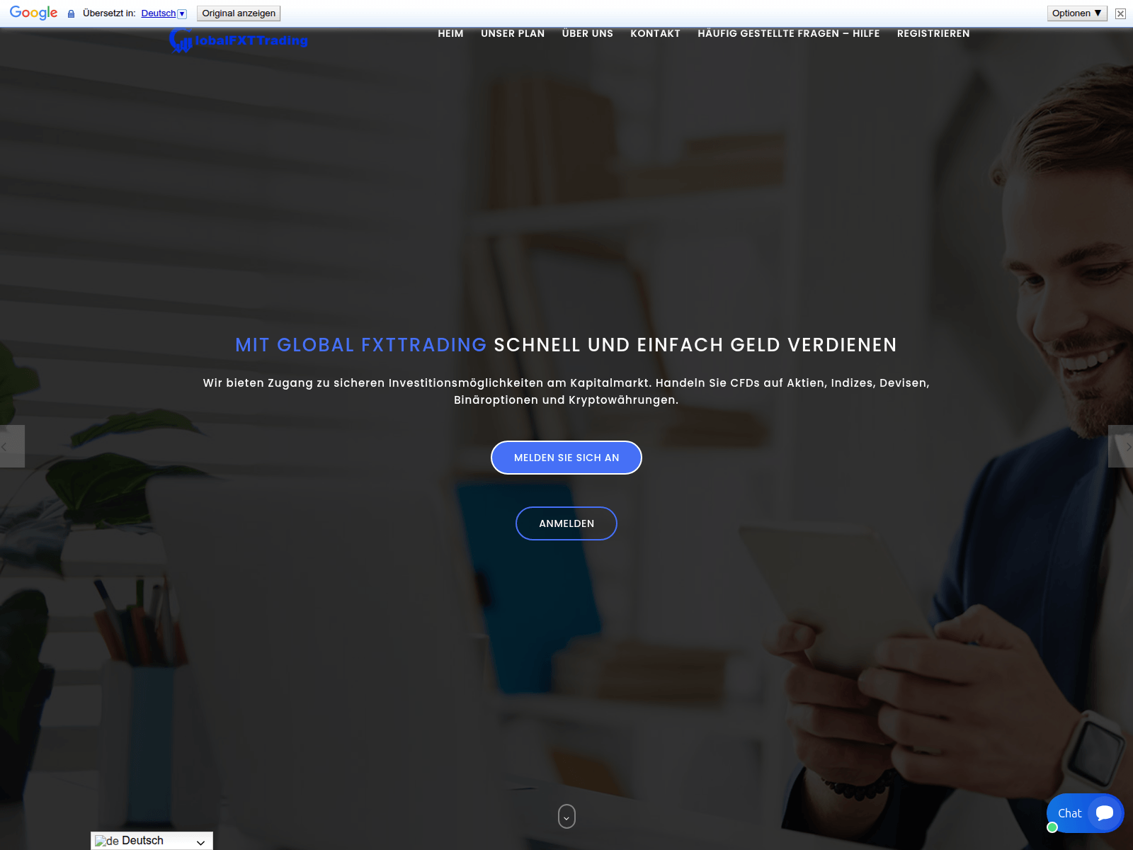 Знімок екрана globalfxttrading.net