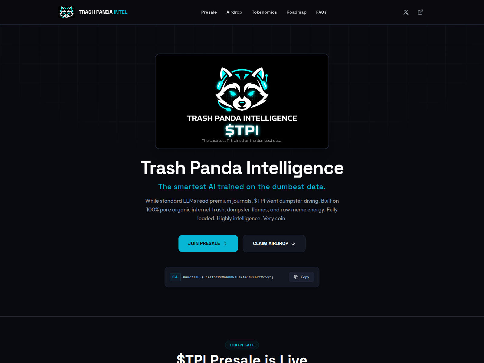 Screenshot of trashpandaintelevm.web.app