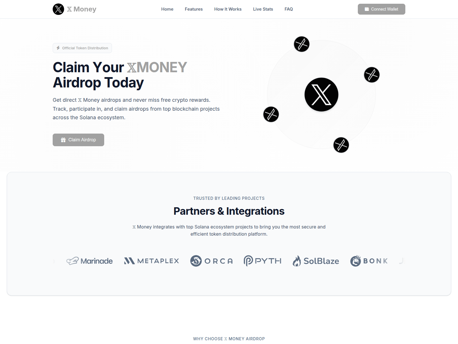 Tangkapan layar dari xmoneycoin.world