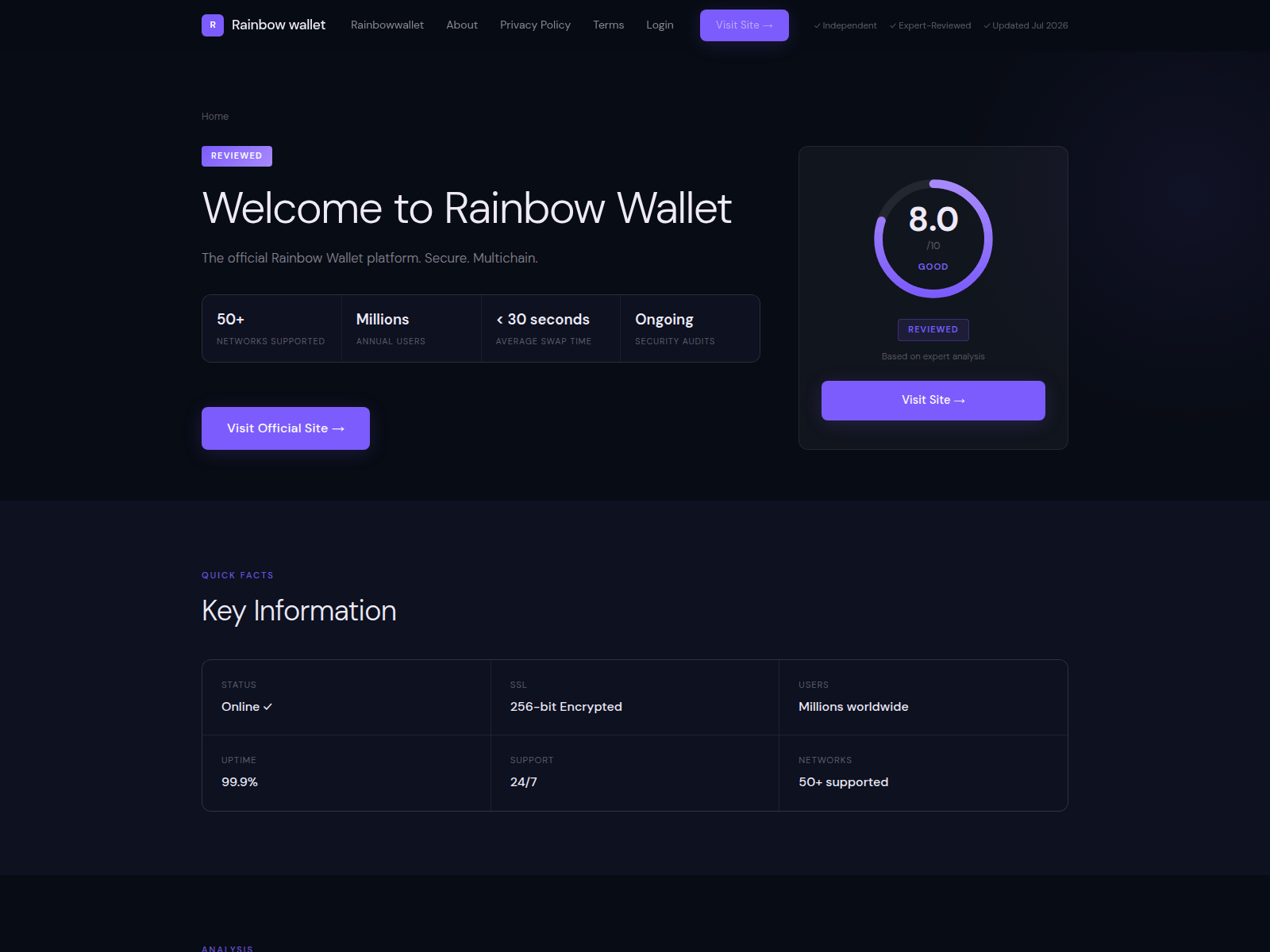 Screenshot of rainbow-wallet.com.mx