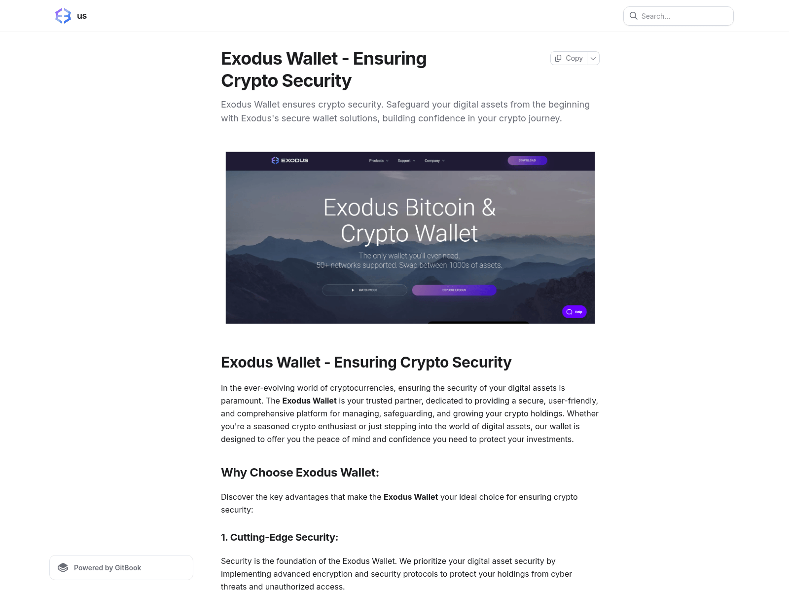 Screenshot of exodusswalliet.gitbook.io