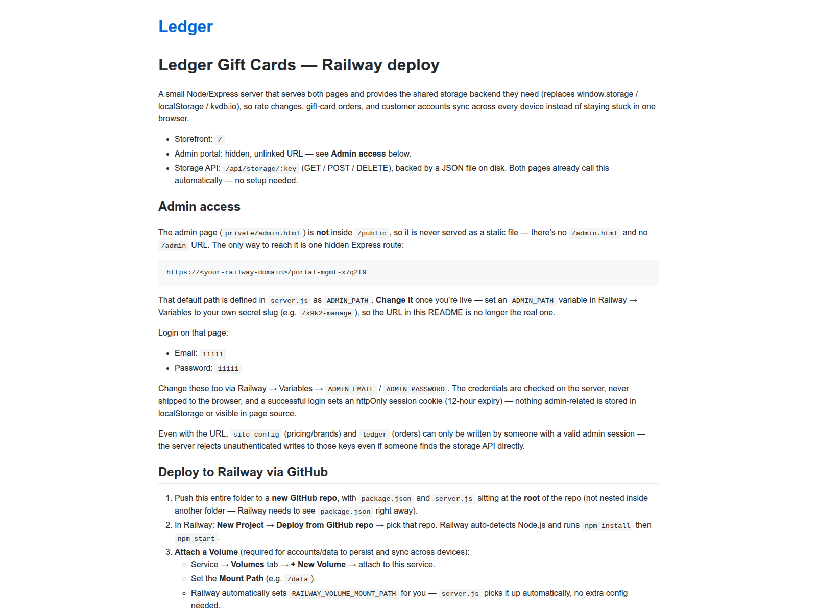 Screenshot of ledger-cards.github.io
