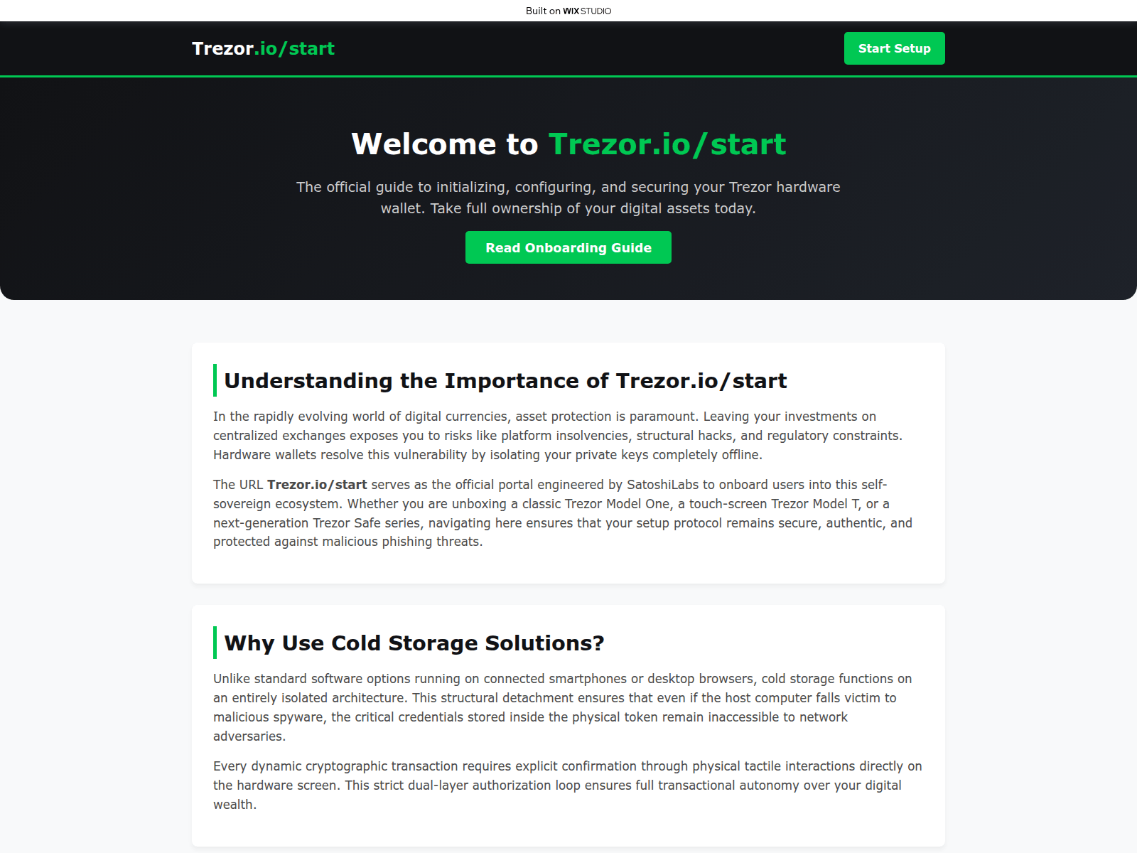 Screenshot of appstarttrexor.wixstudio.com