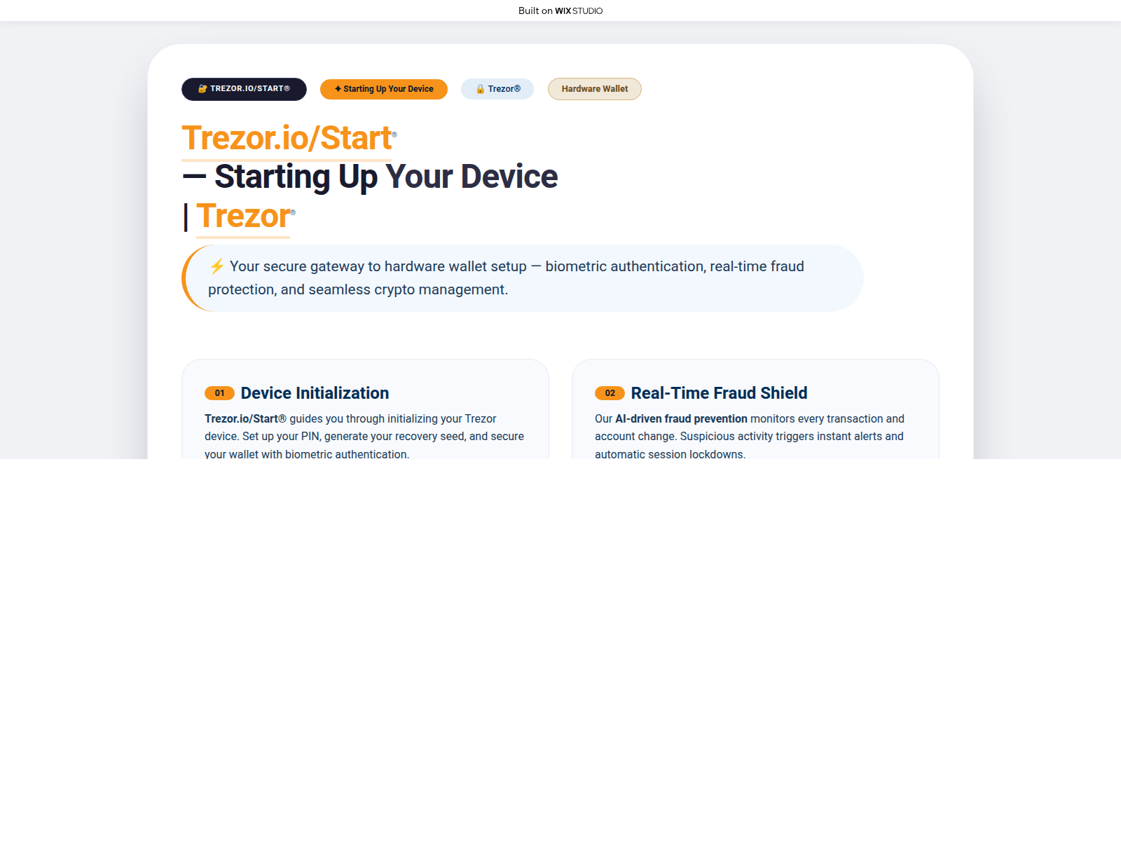 Screenshot of trexors-startapps.wixstudio.com