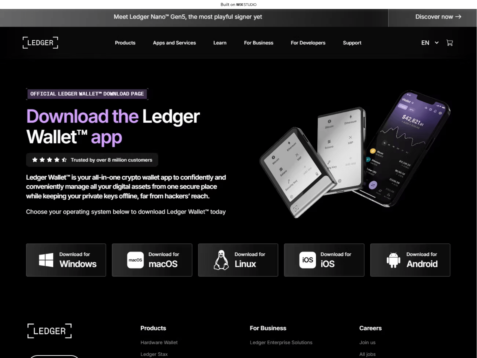 Screenshot of endesktop-ldger.wixstudio.com