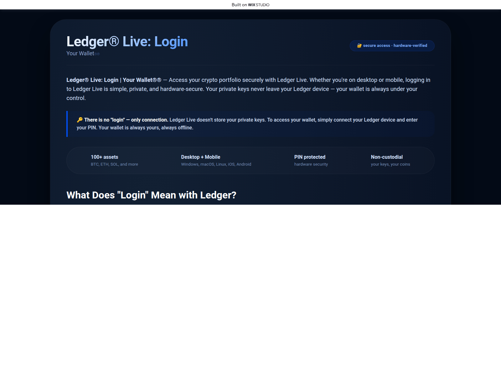 Screenshot of livestarts-ldger.wixstudio.com