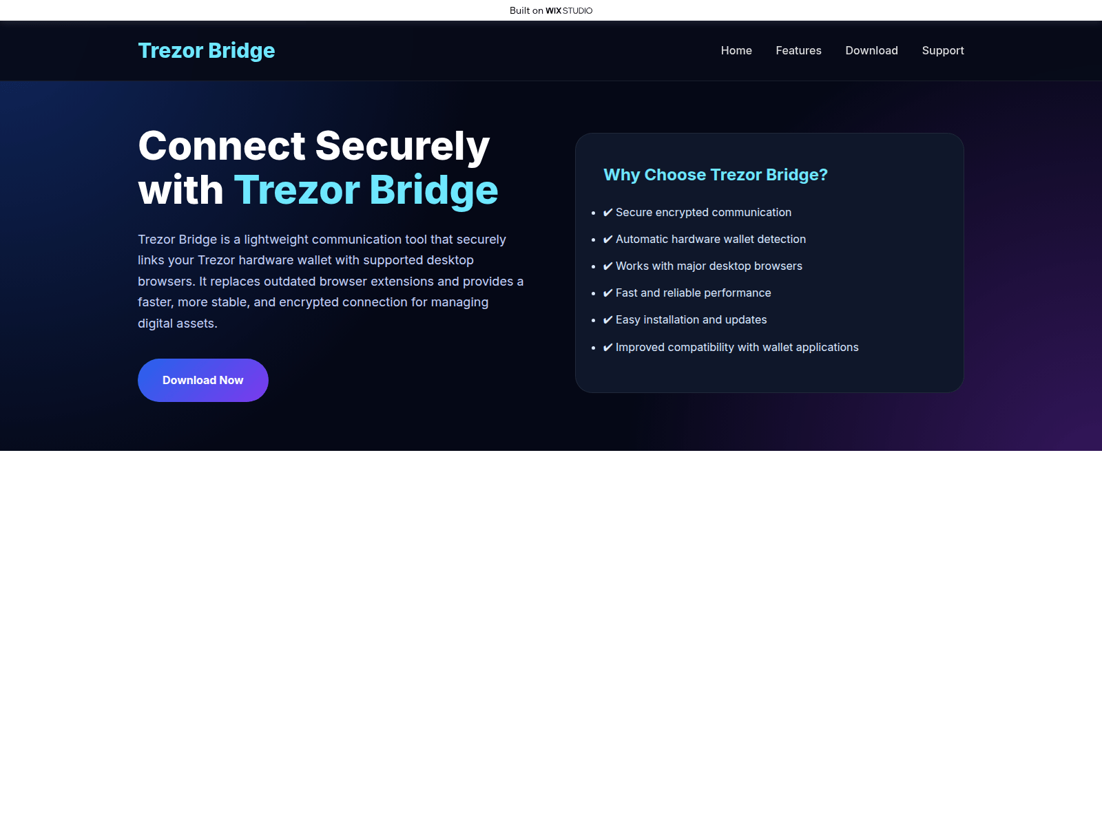 Screenshot of bridge-studio-us.wixstudio.com
