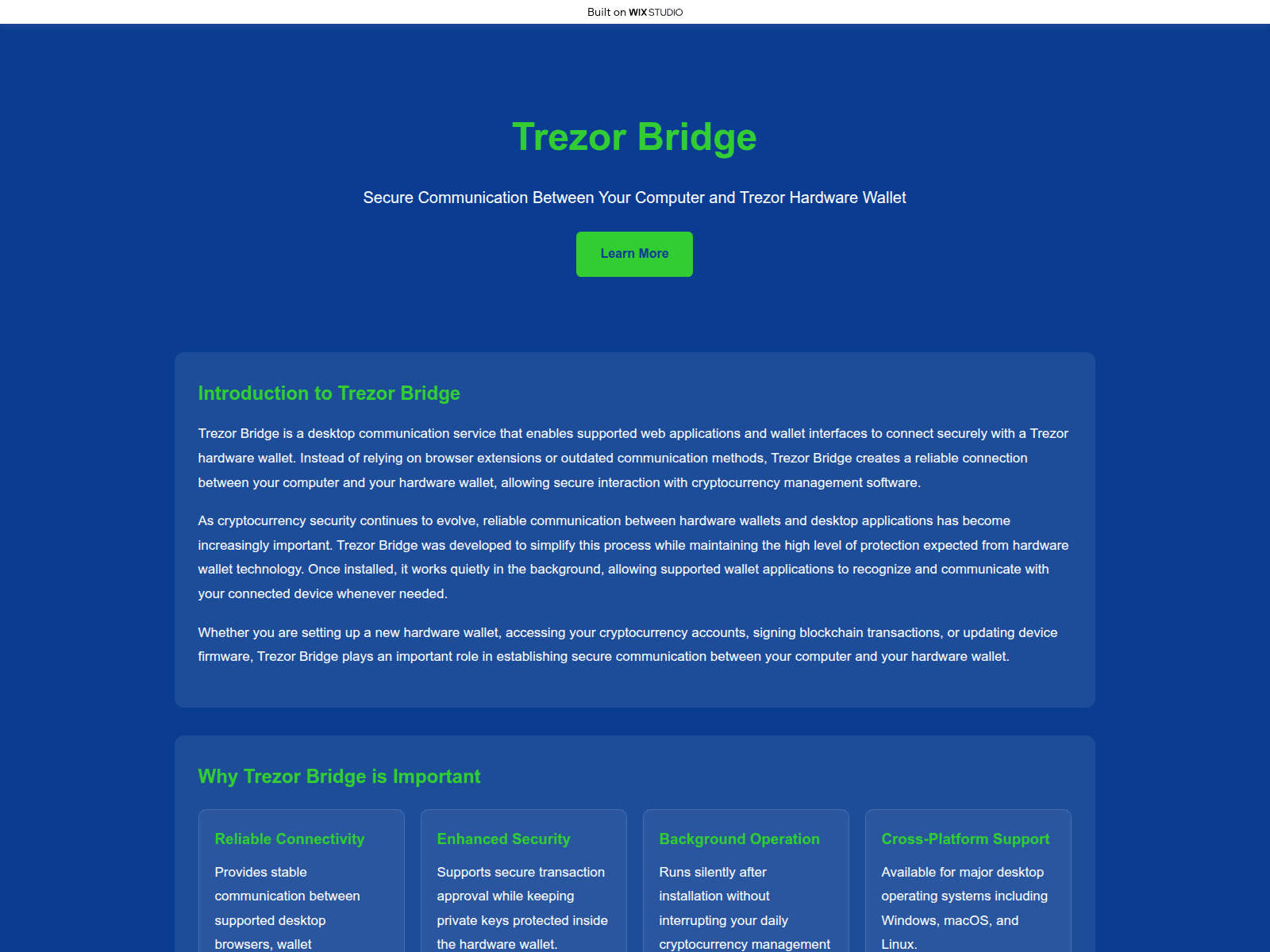 Screenshot of bridge-channel.wixstudio.com