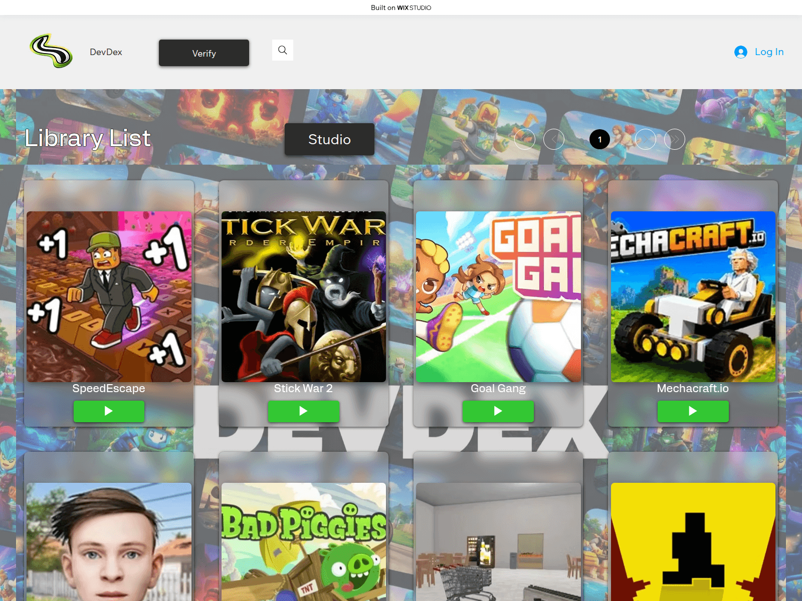 Screenshot of devdexentertaiment.wixstudio.com
