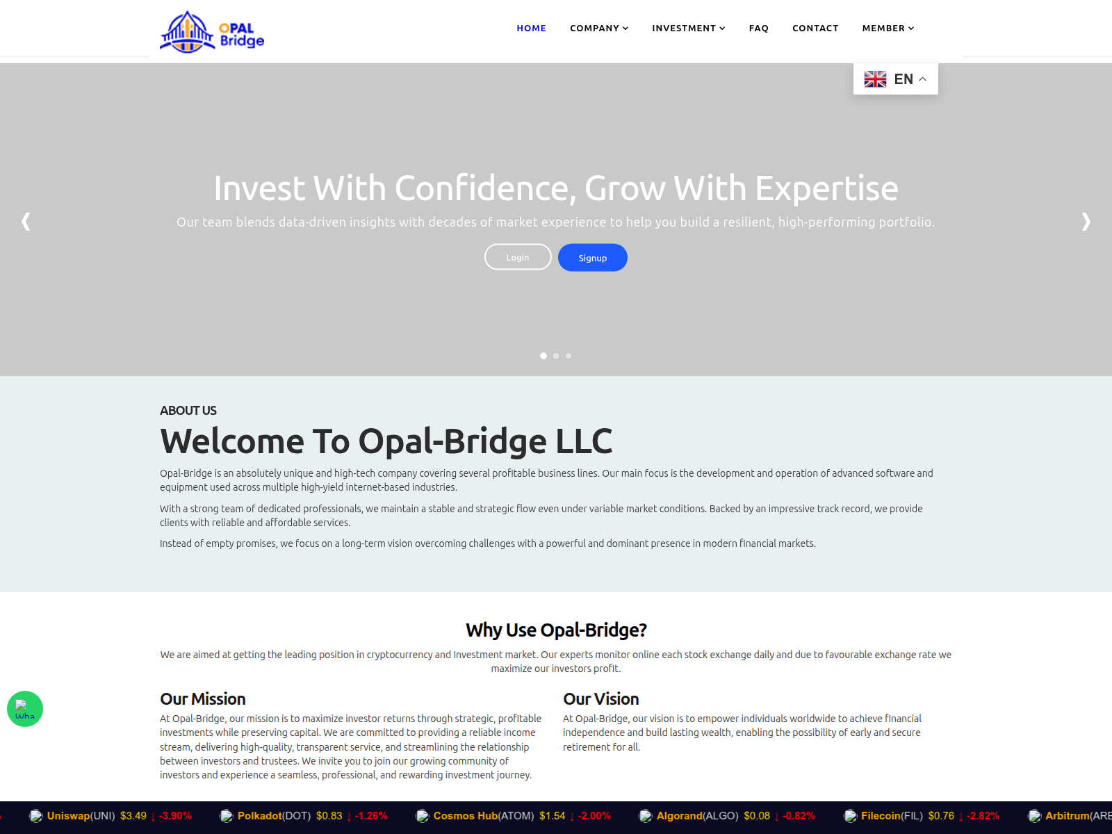 Screenshot of opal-bridge.com