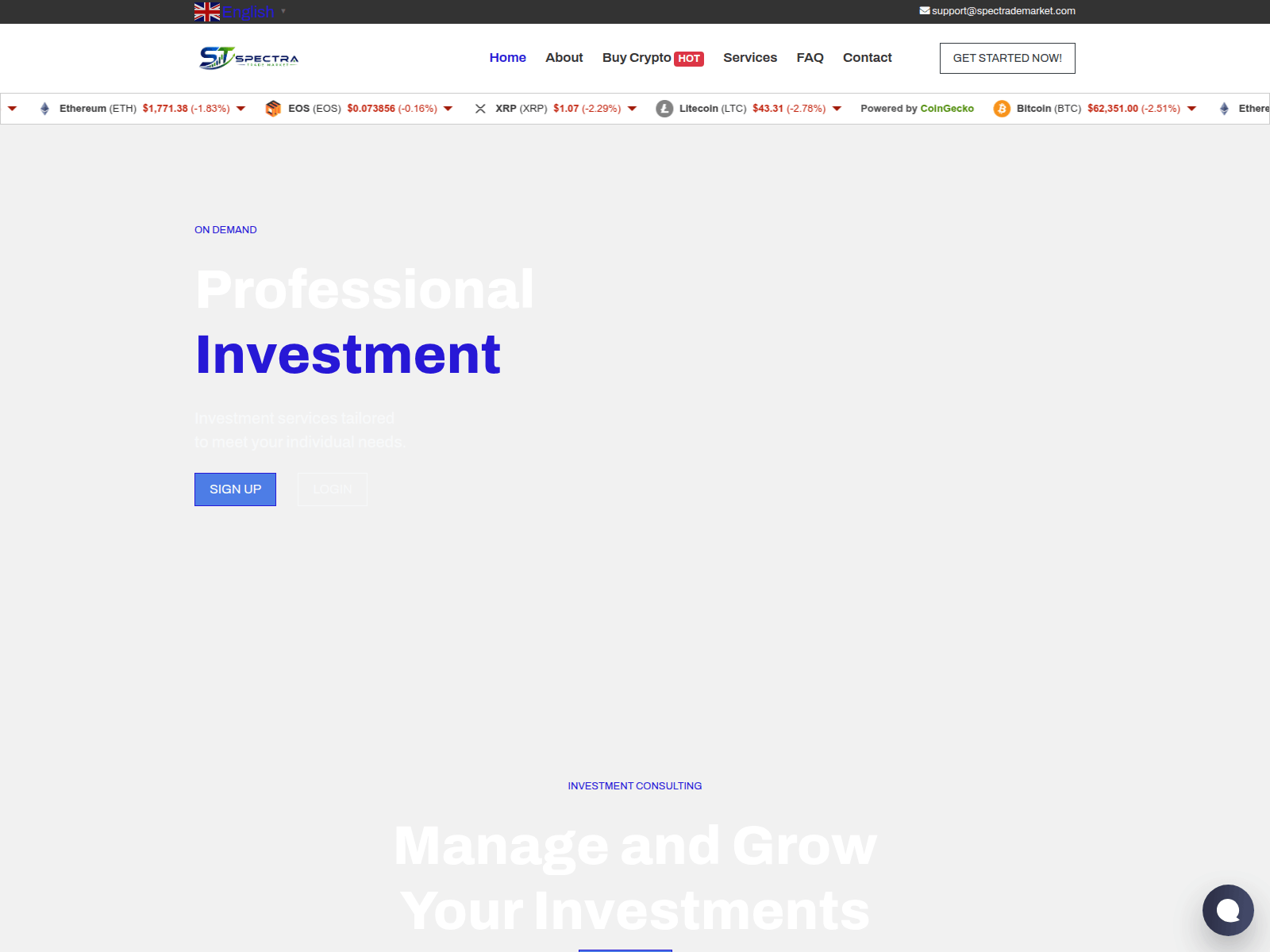 Screenshot of spectrademarket.com