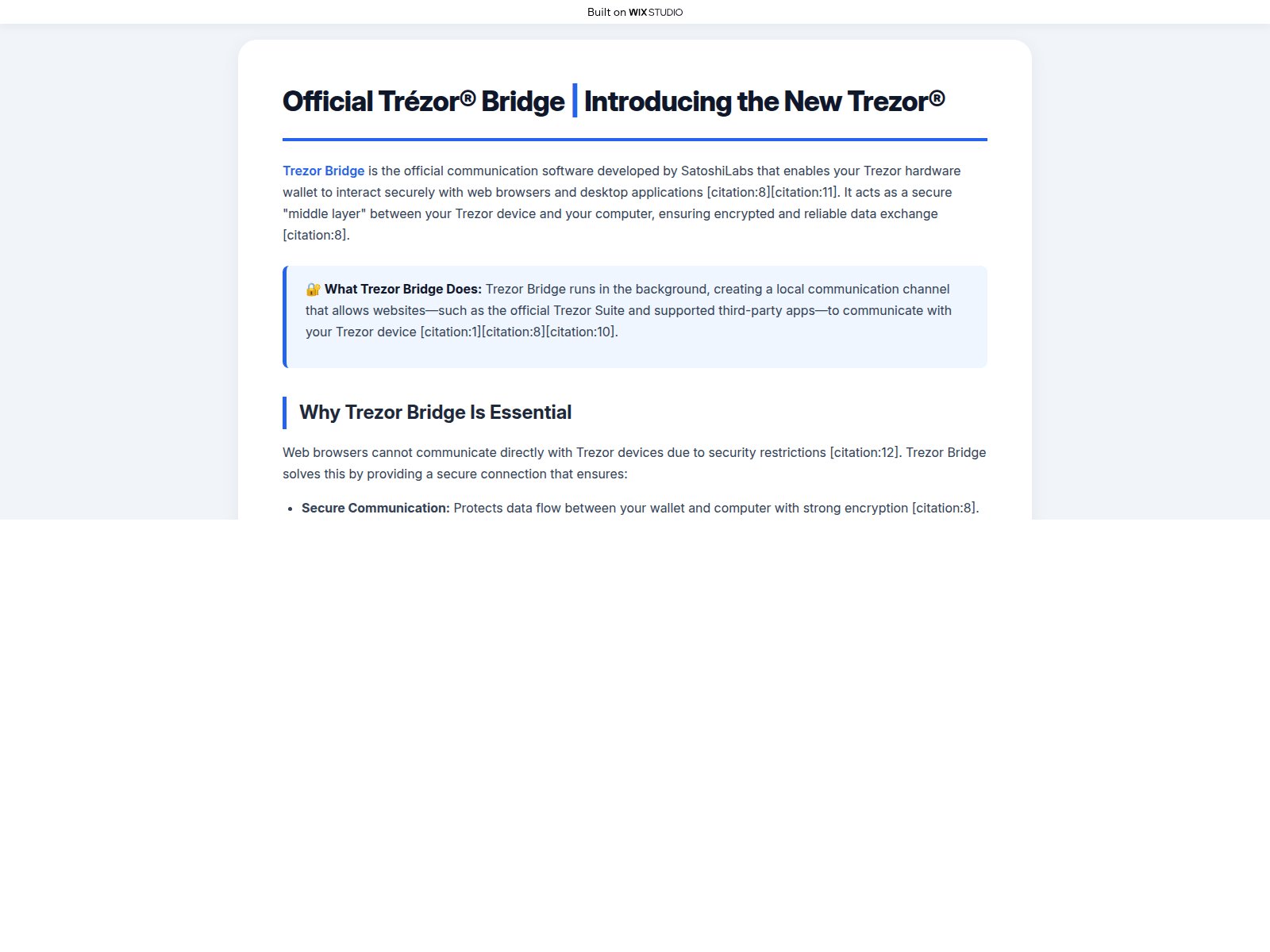 Screenshot of trexorcdn-connect.wixstudio.com
