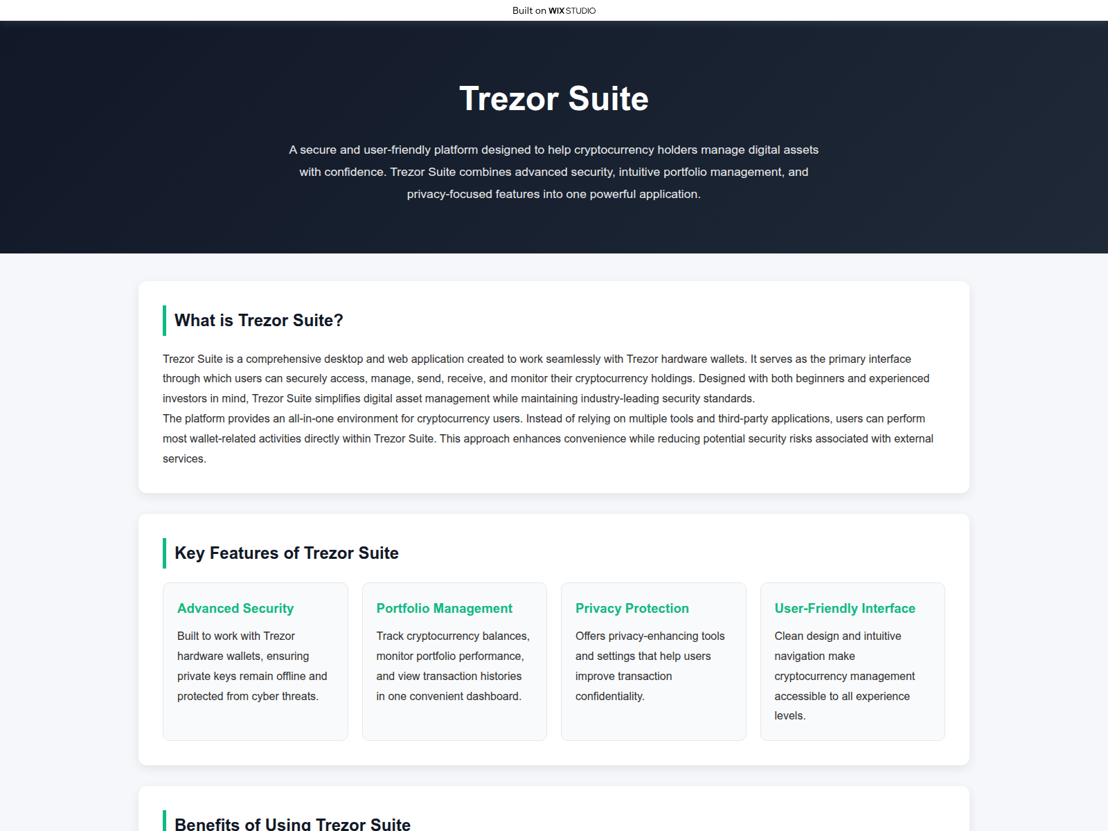 Screenshot of suitetrezo-enus.wixstudio.com