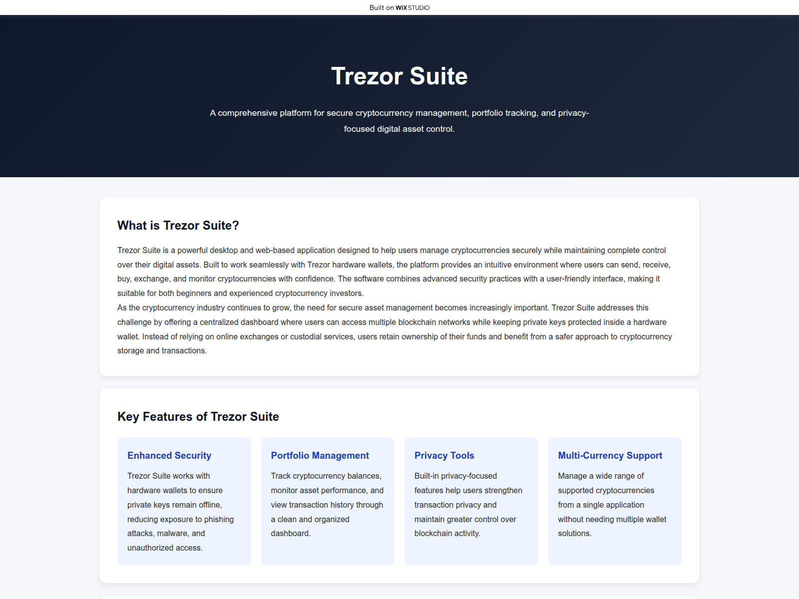 Screenshot of begin-suitetrezo.wixstudio.com