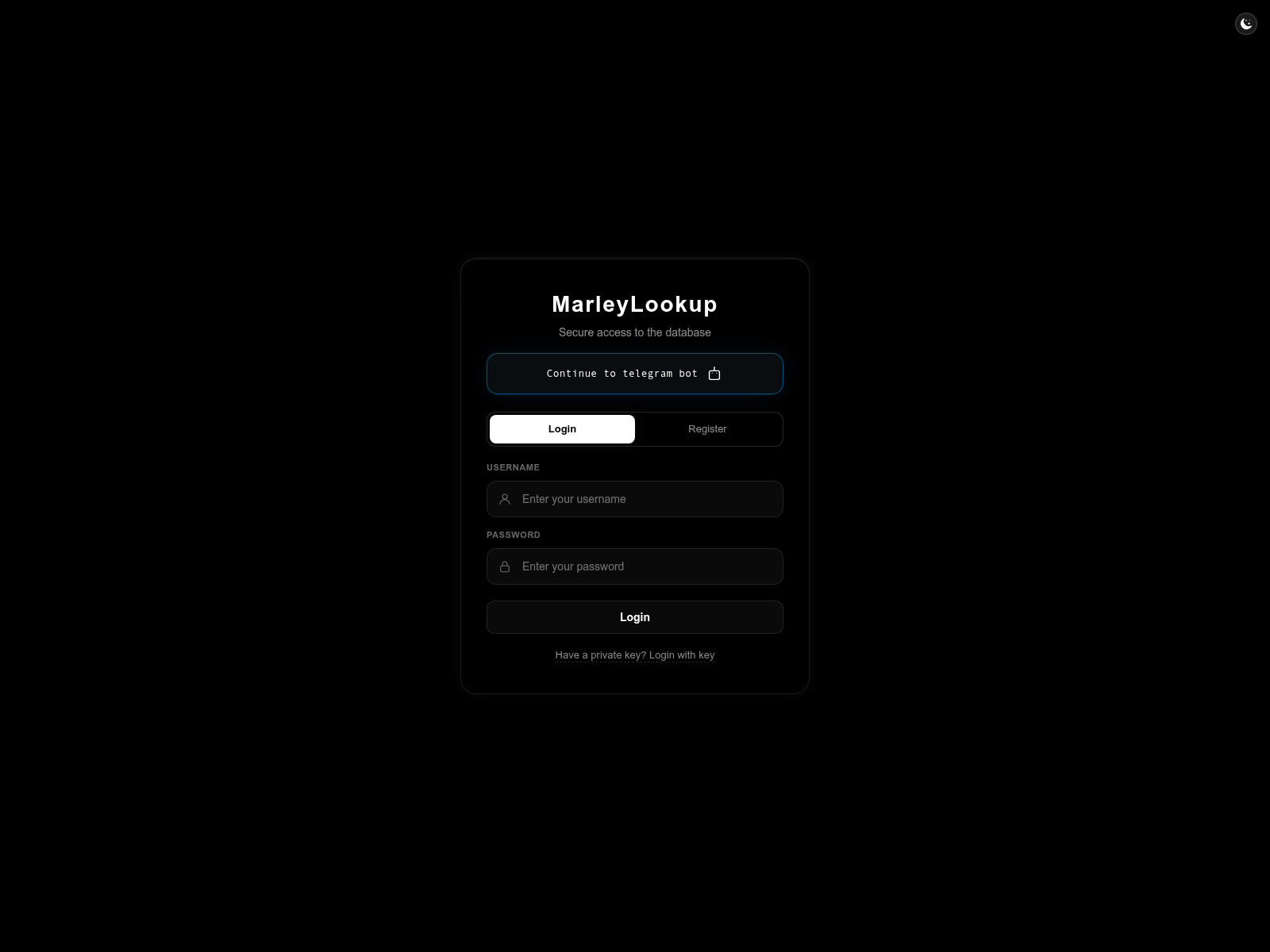 Screenshot of marleylookup.online