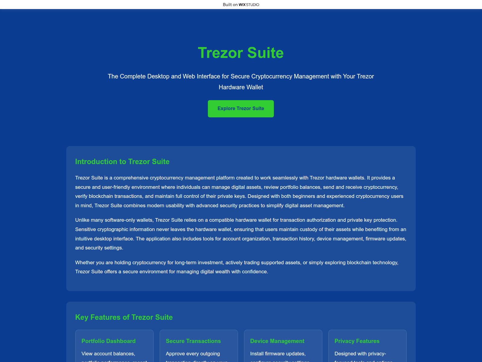 Screenshot of enus-trxosuite.wixstudio.com