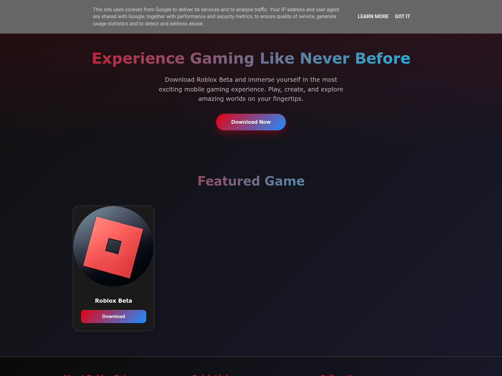Screenshot of robloxbetax.blogspot.com