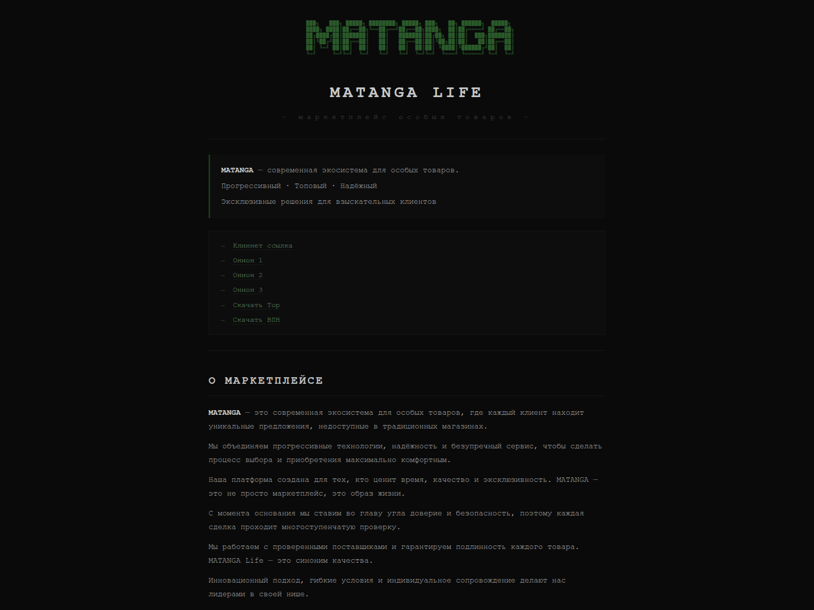 Screenshot of matanga-life.icu