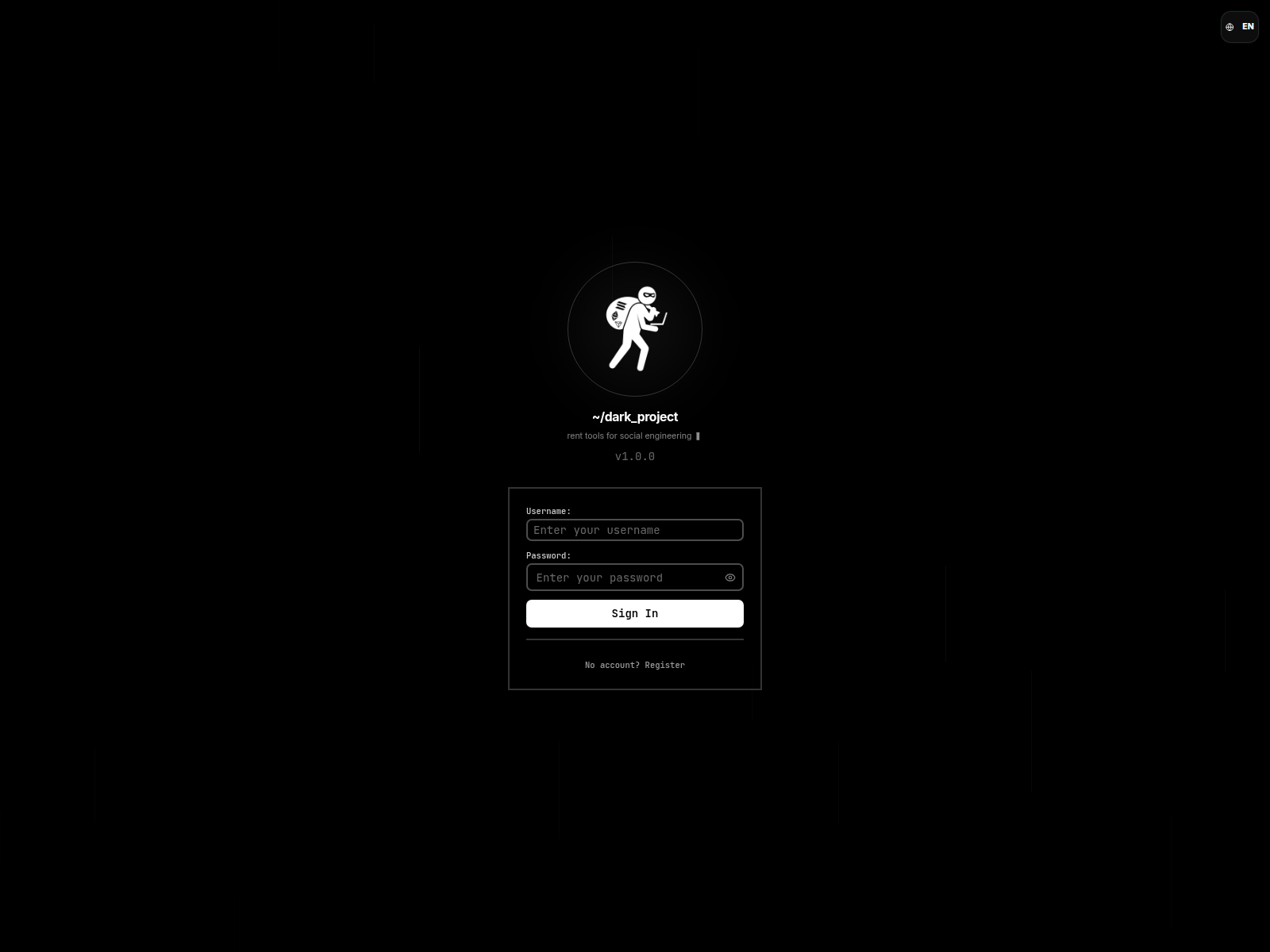 Screenshot of dark-project.pro