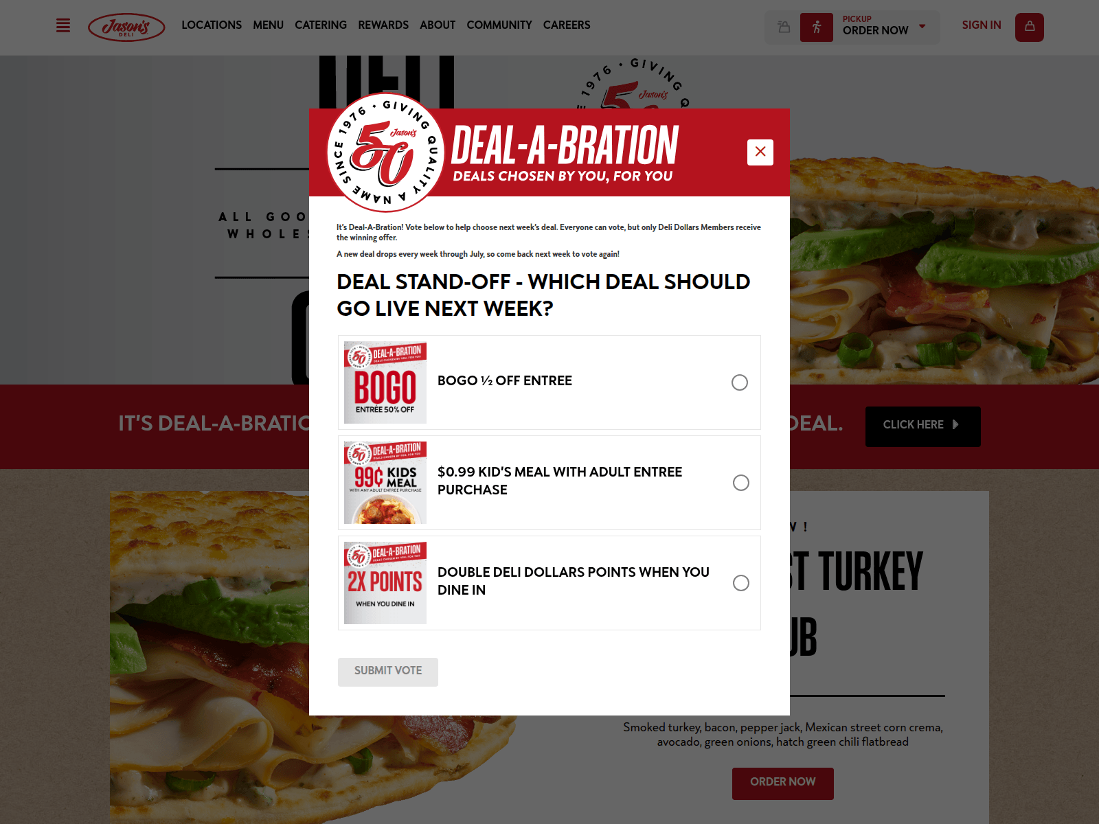 Screenshot of jasonsdeli.today