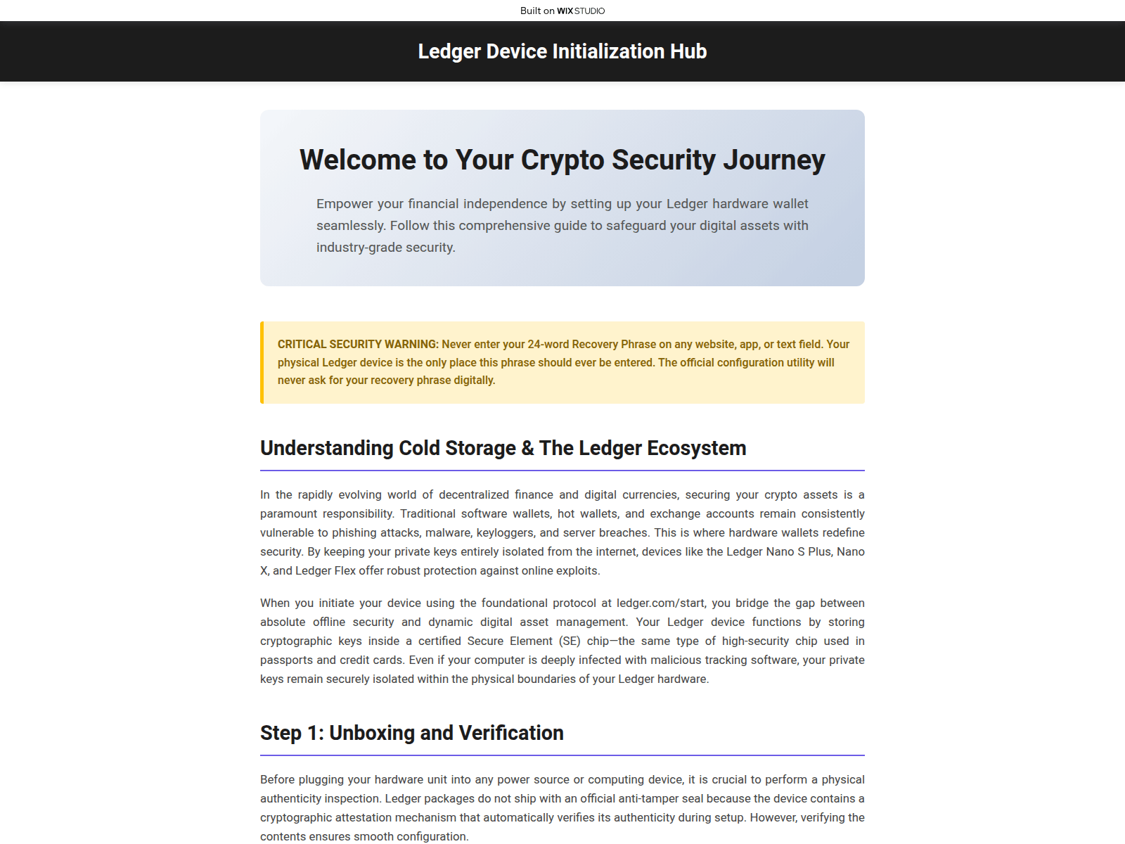 Screenshot of ledgebeginsso.wixstudio.com