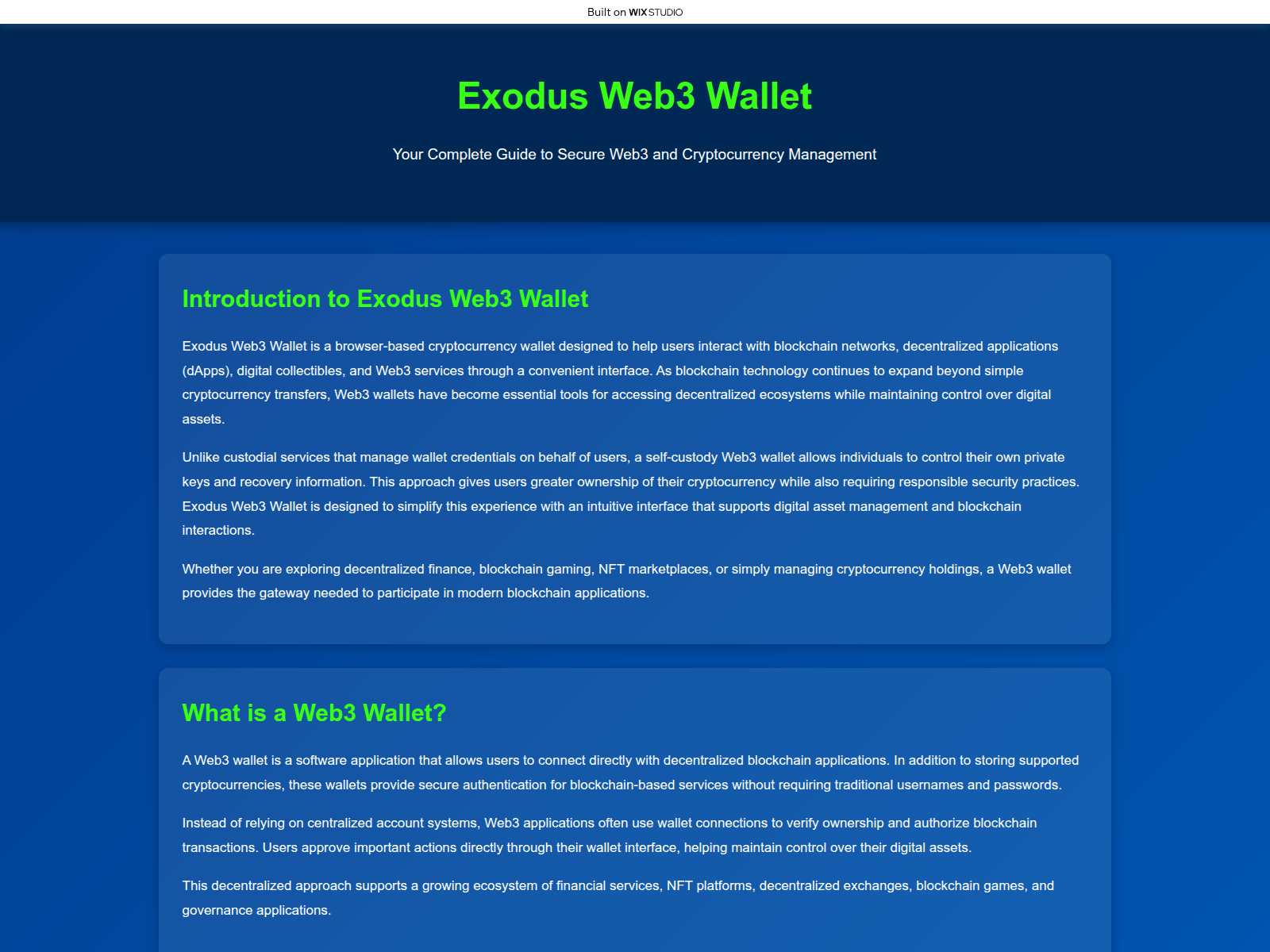Screenshot of easy-exo-extension.wixstudio.com