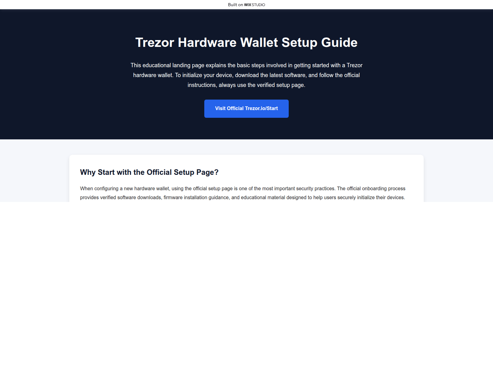 Screenshot of startweb-trzio.wixstudio.com
