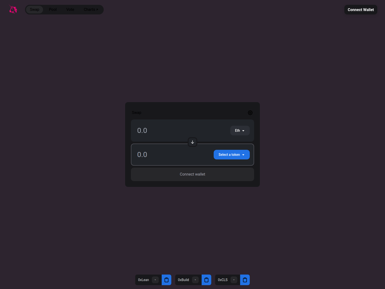 Screenshot von uniswap-front-end.vercel.app