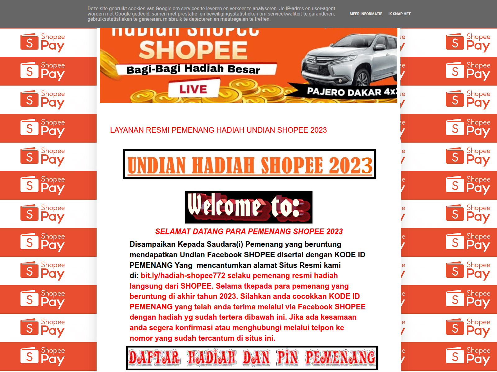 Screenshot of hadiah-shopee772.blogspot.com