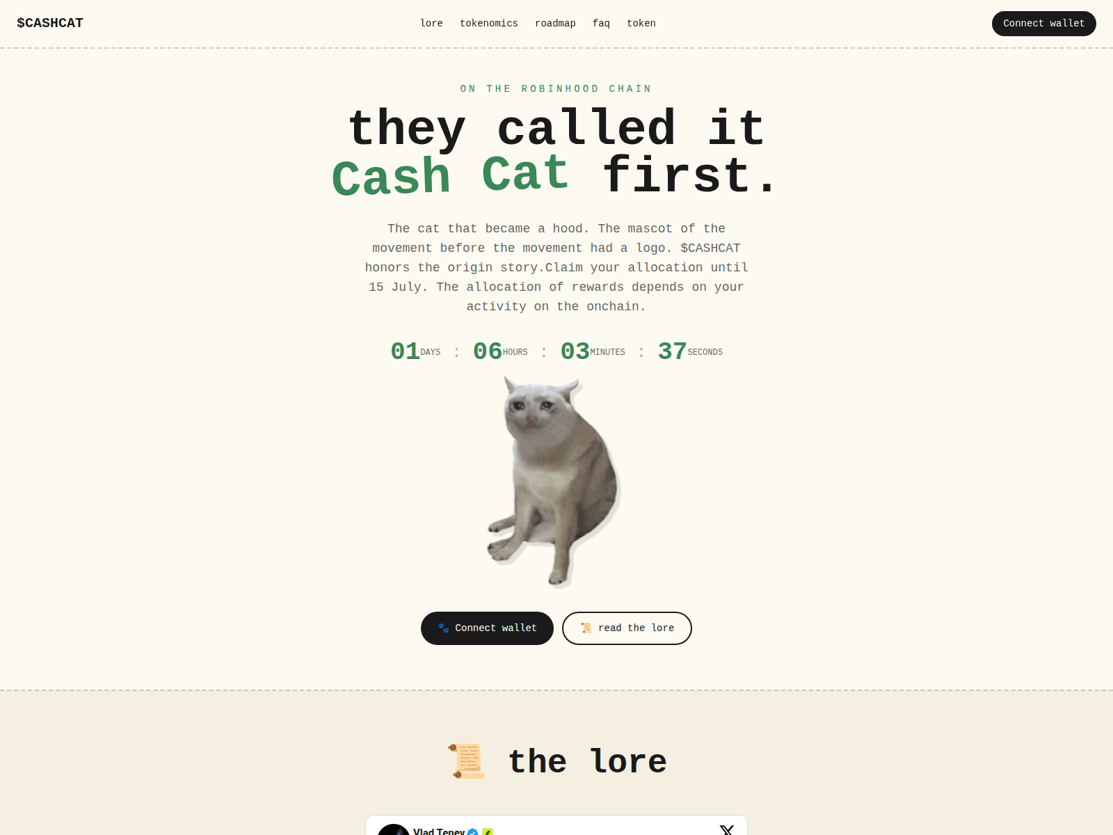 Screenshot of robinhcashcat.com