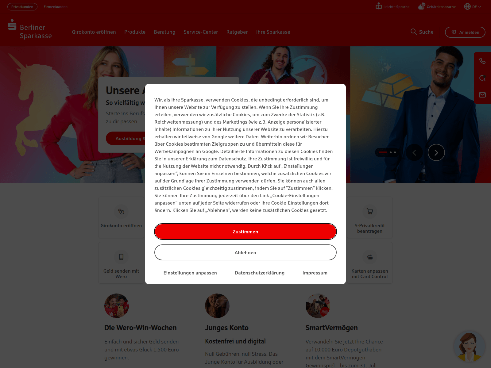 Screenshot of berliner-sparkasse.vu