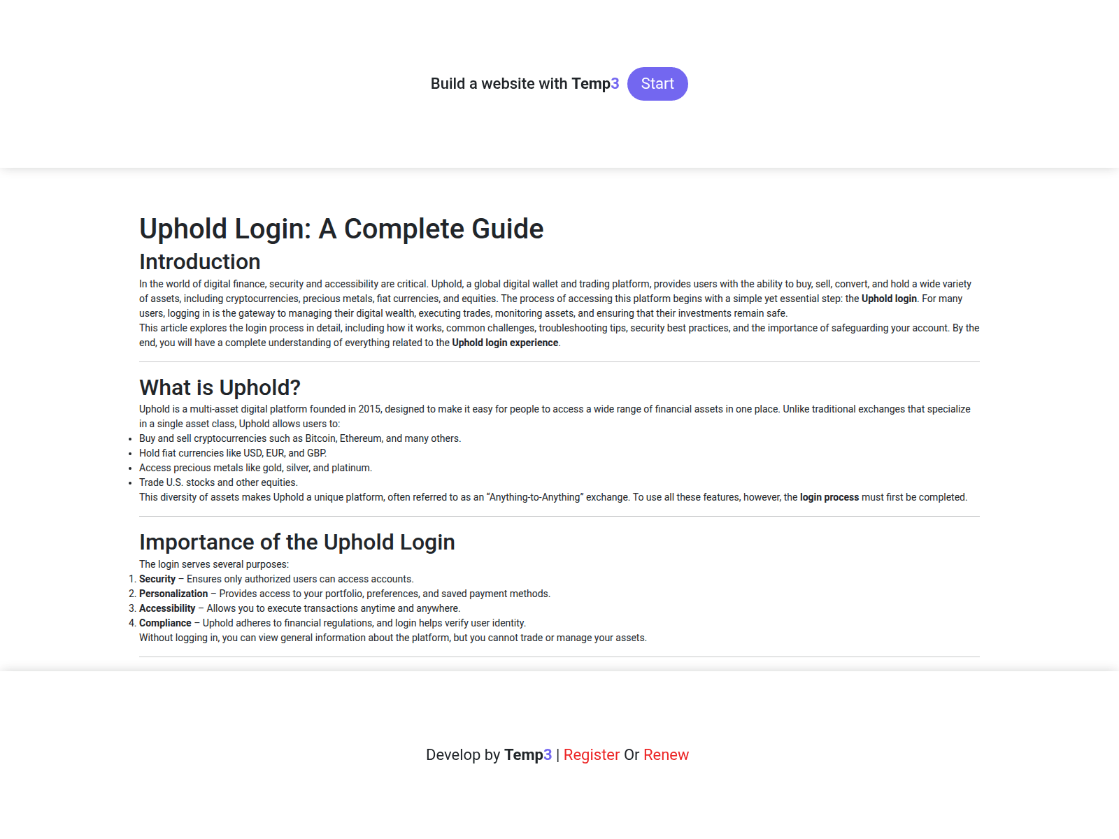 Screenshot of nav-upholde-update.tem3.io
