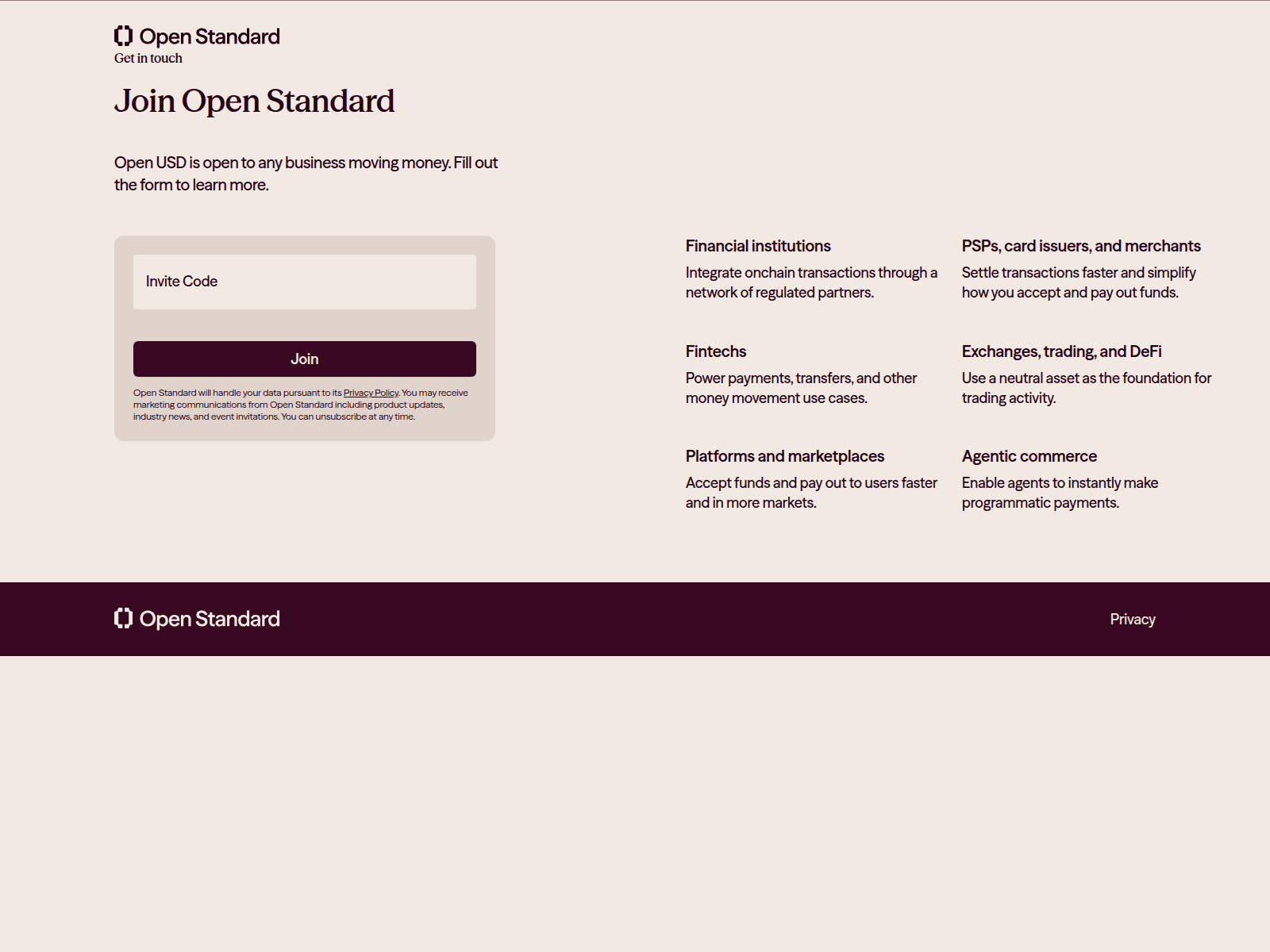 Screenshot of invite-openstandard.top
