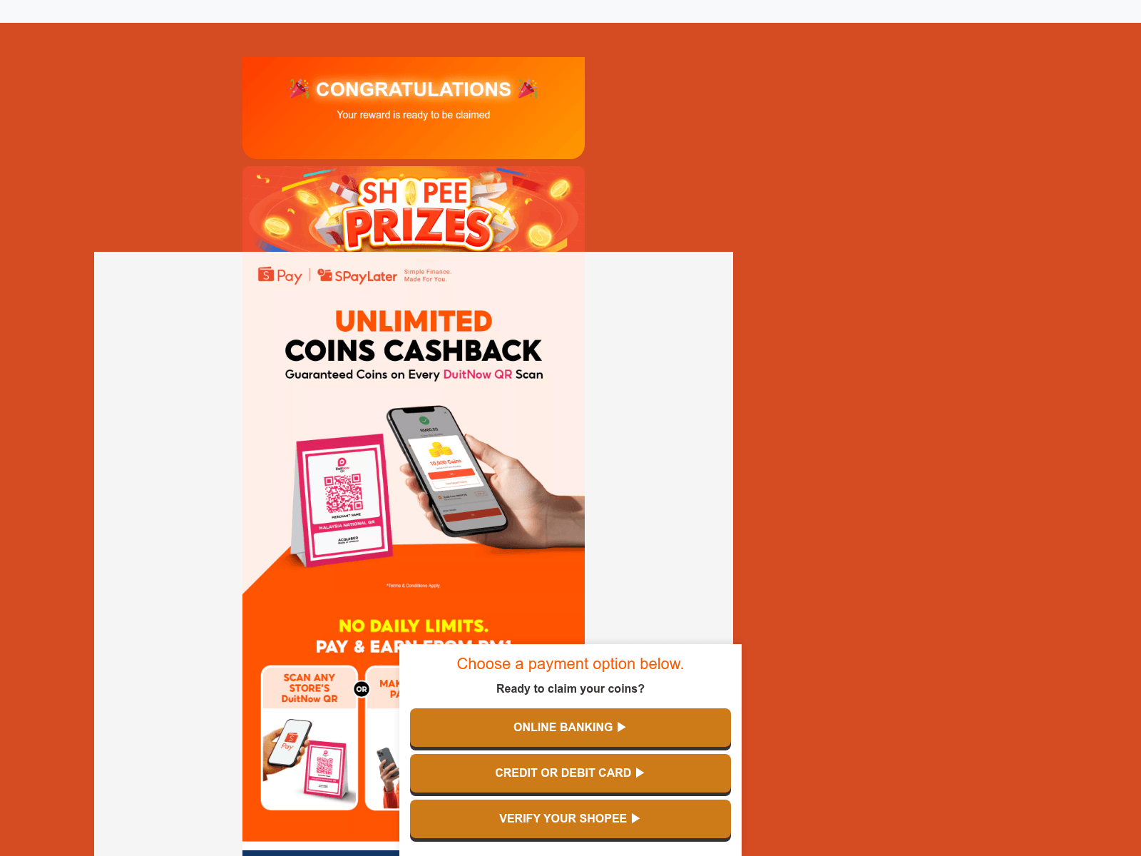 Screenshot of shopeeclaim.com