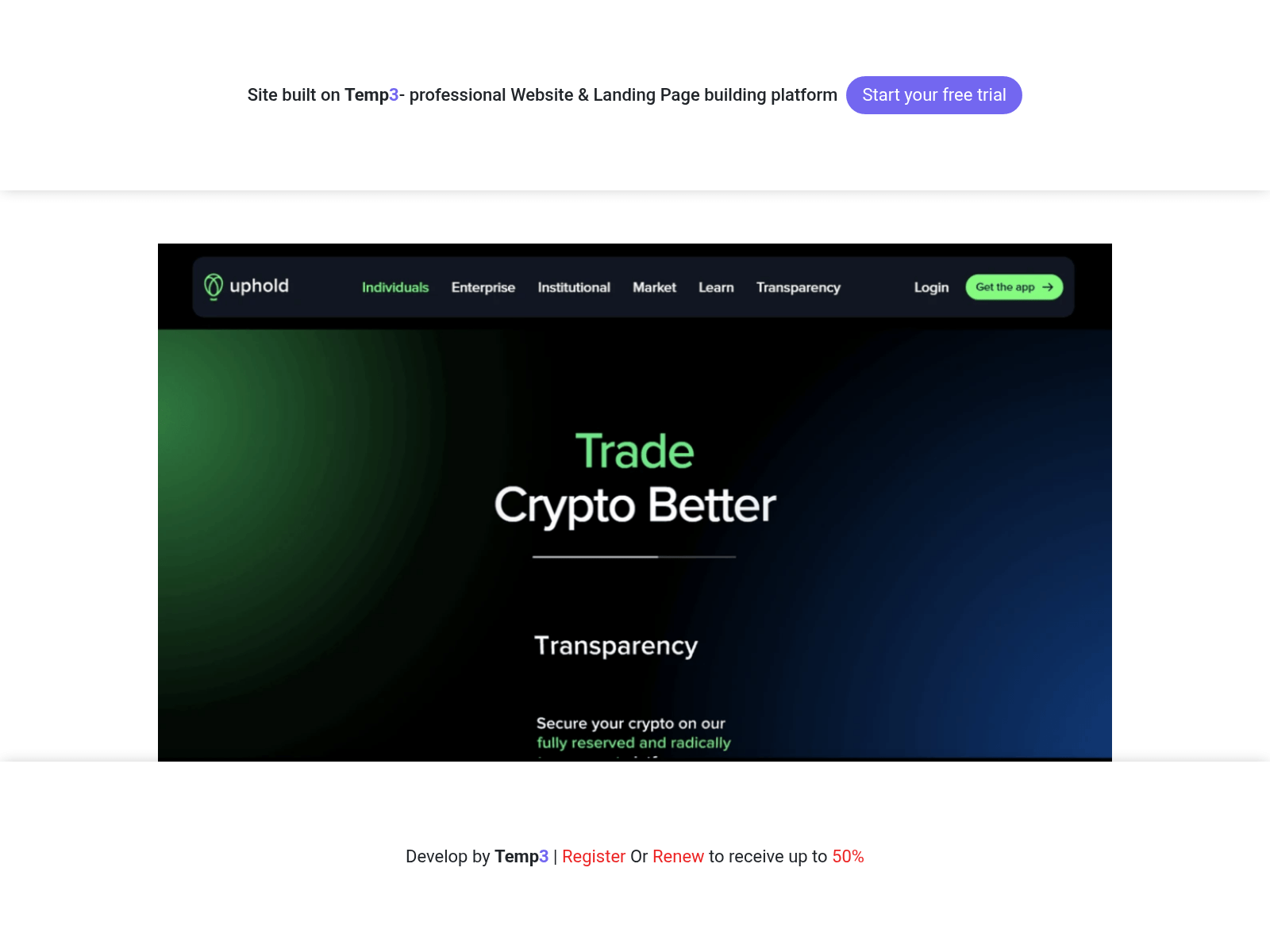 Captura de pantalla de support-uphold-user-auth.tem3.io