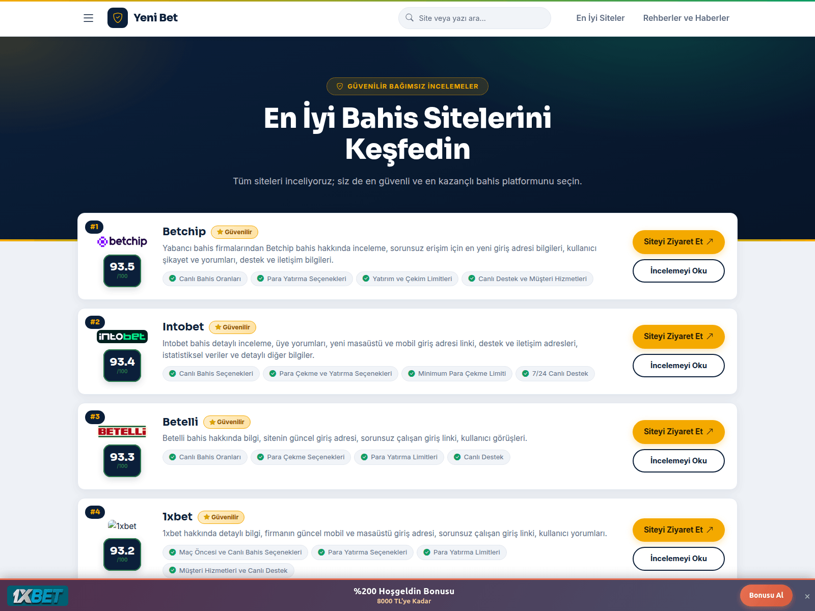Screenshot of yenibet3.one