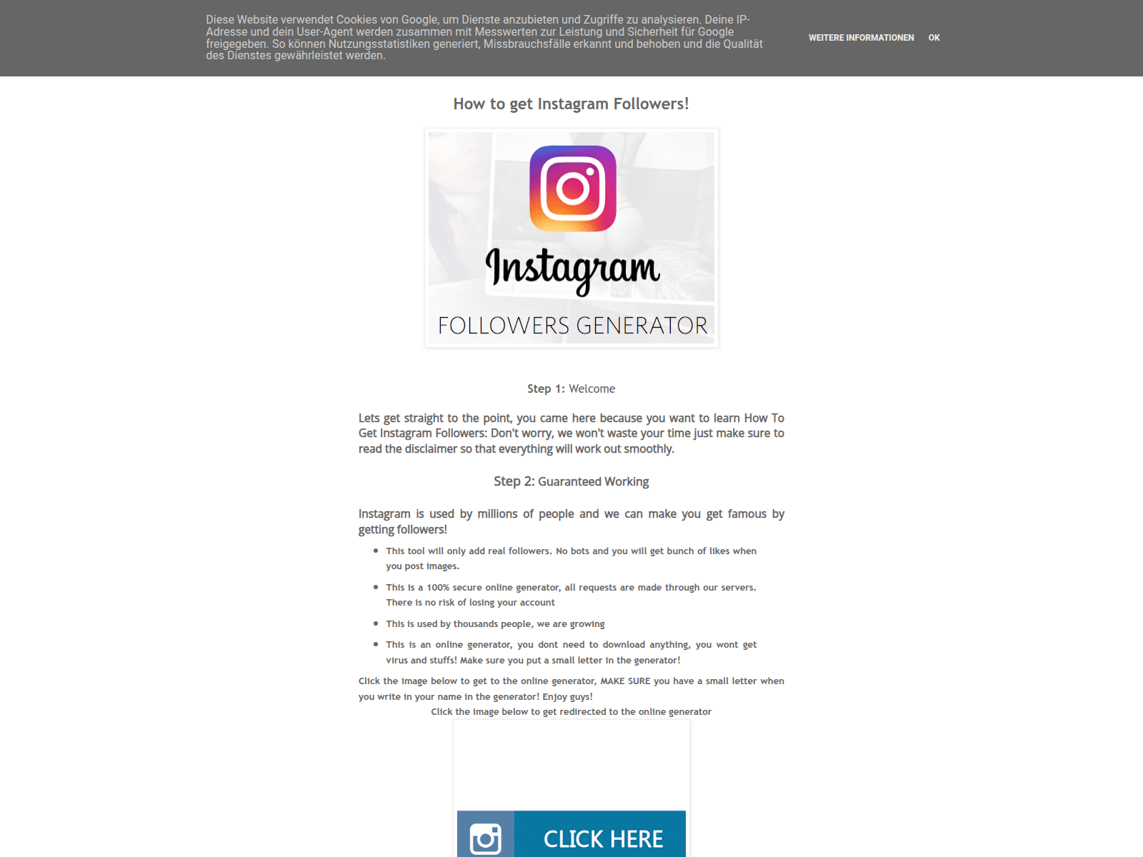 Screenshot of instagramnewgenerator.blogspot.com