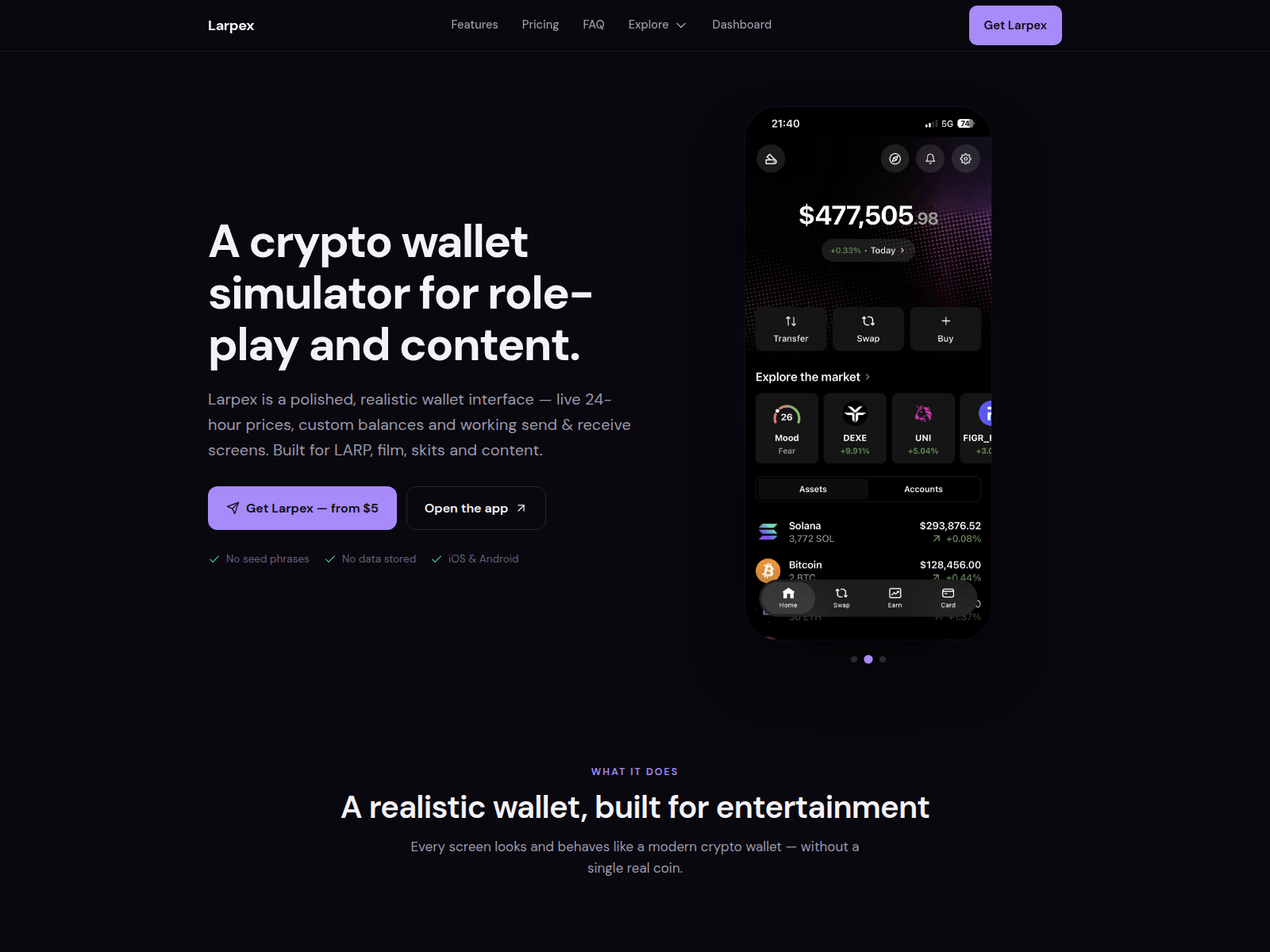 Screenshot of larpex.xyz