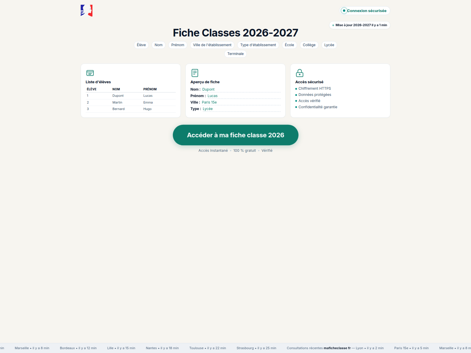 Screenshot of maficheclasse.org
