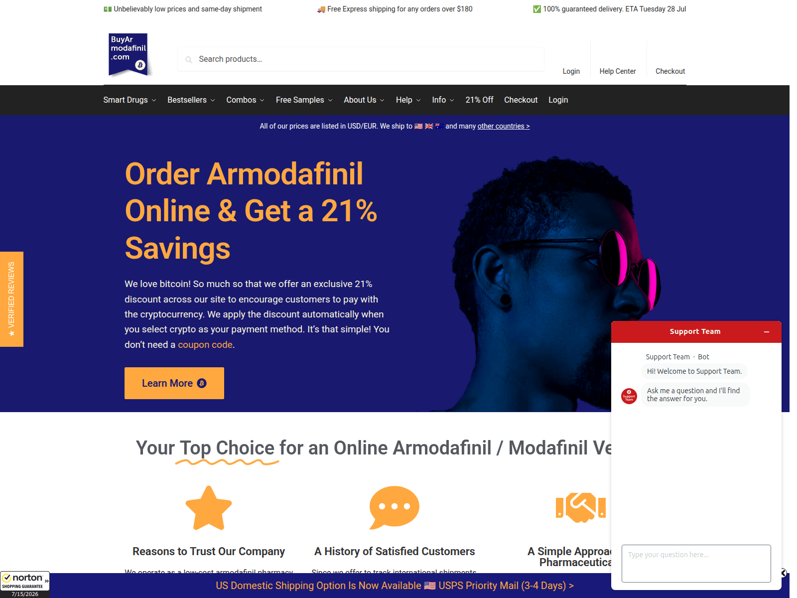 Screenshot von buyarmodafinil.com