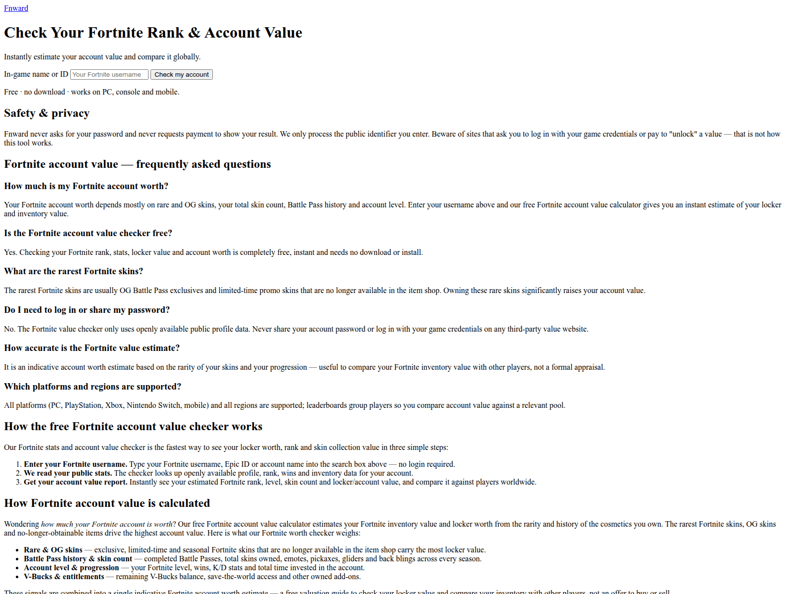 Screenshot of fnward.com
