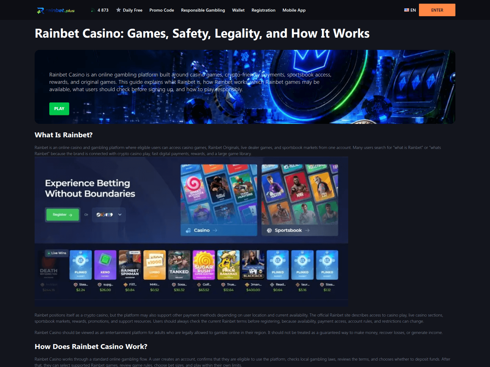 Screenshot of rainbet.plus