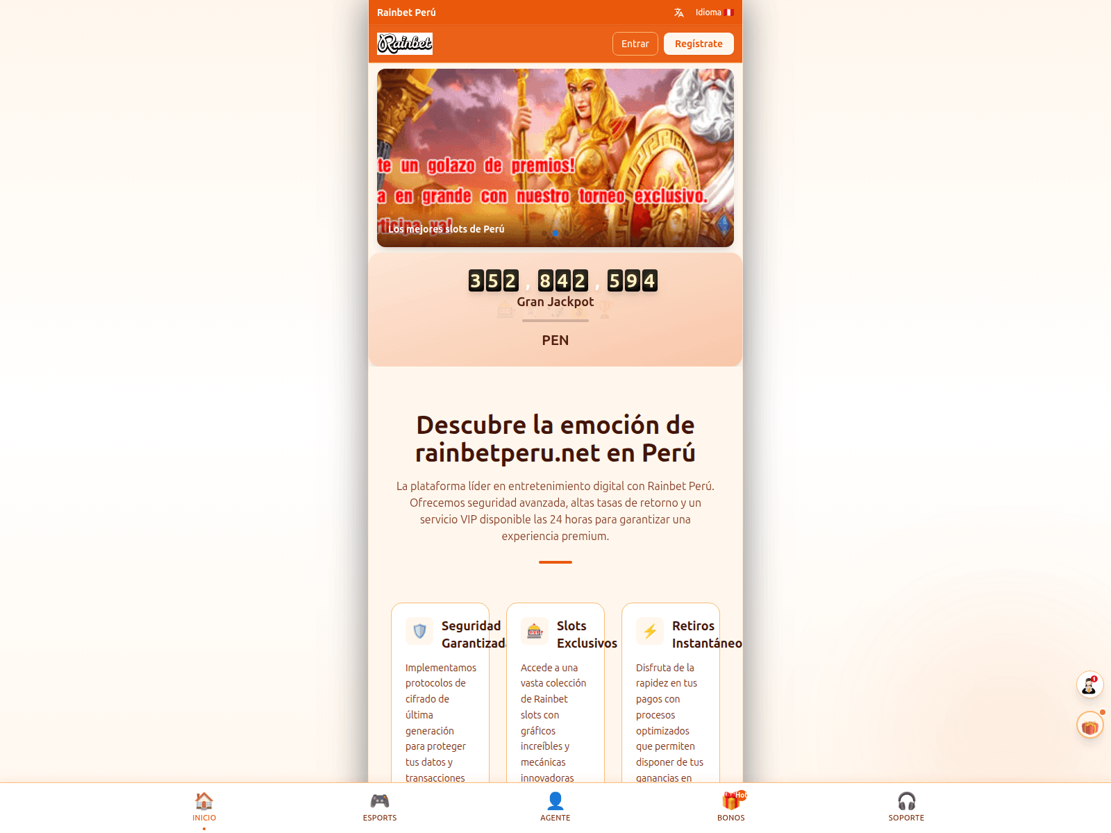 Screenshot of rainbetperu.net