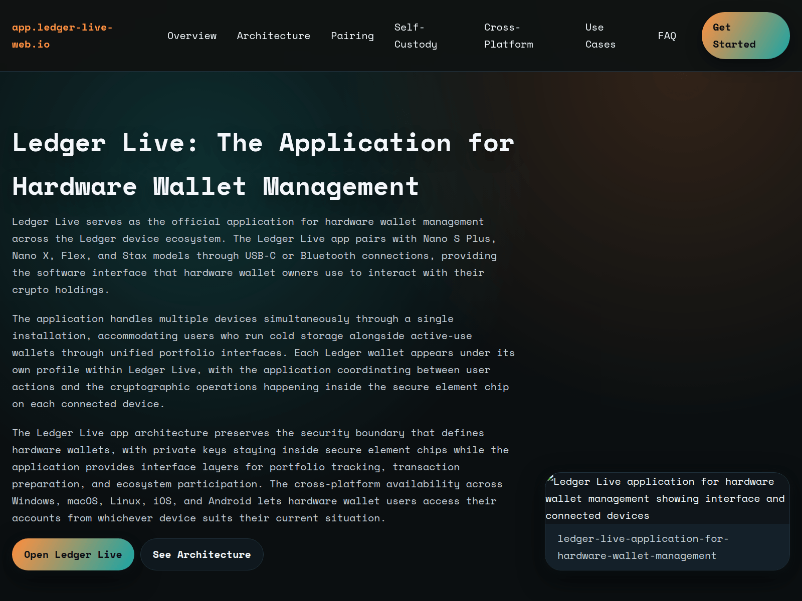 Screenshot of app.ledger-live-web.io