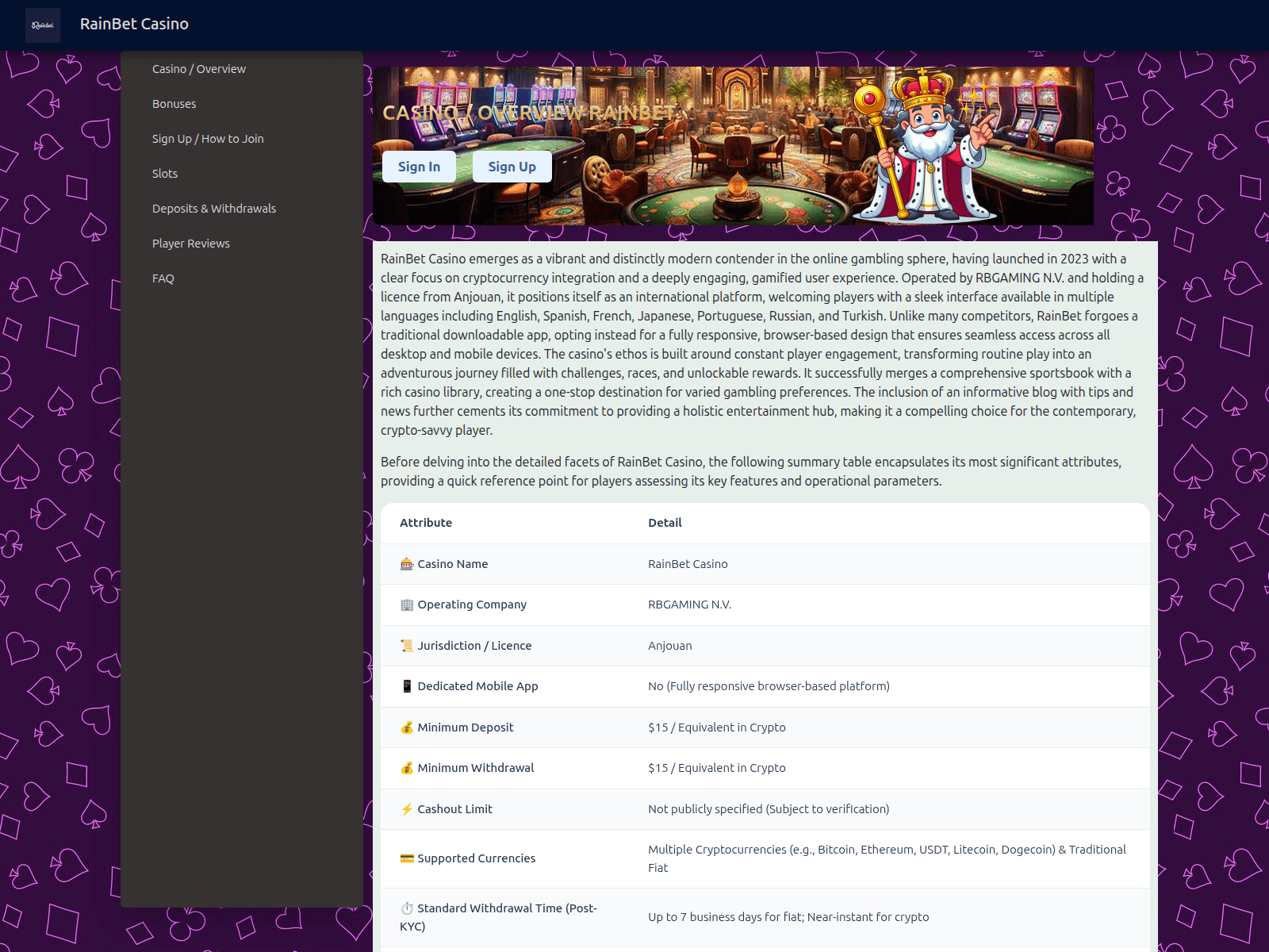 Screenshot of rainbet-casino.bet